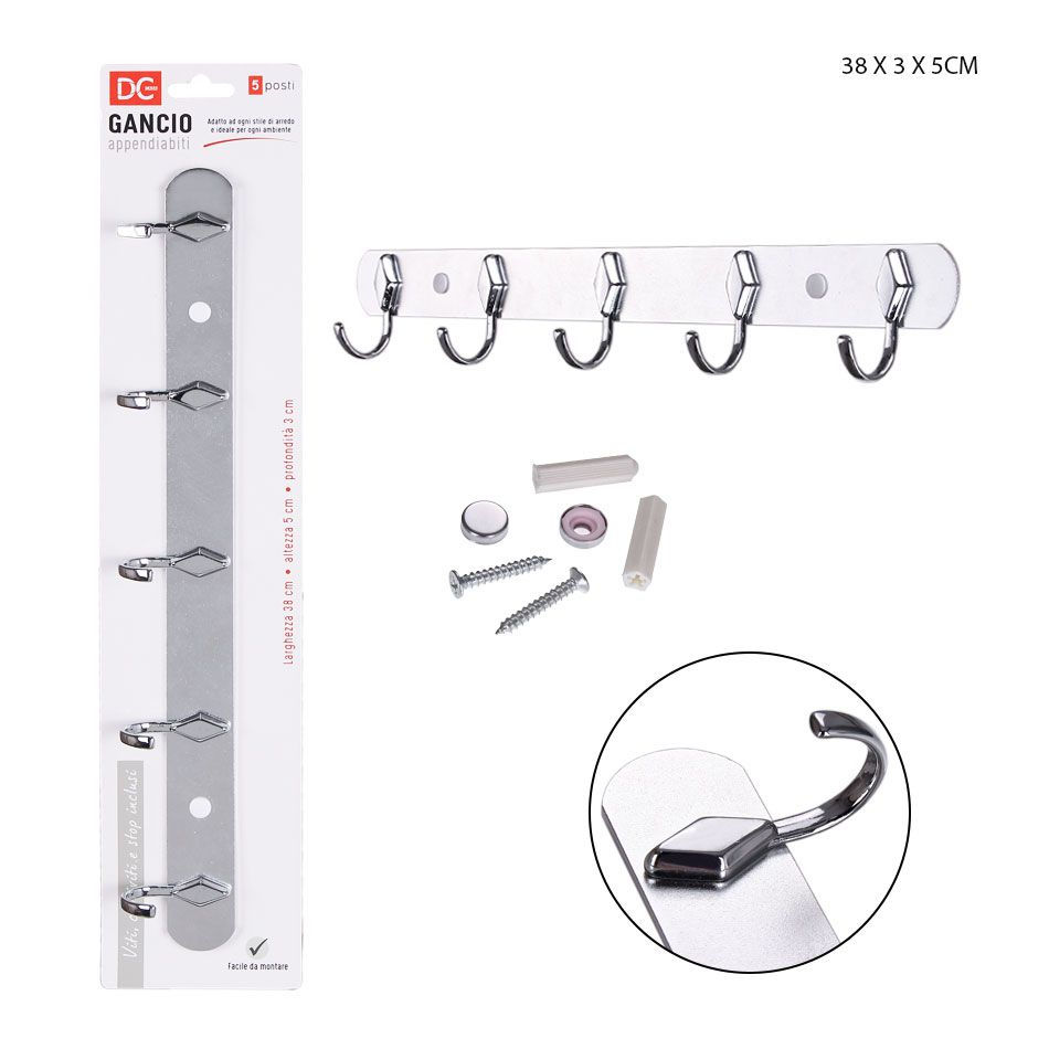 DC CASA GANCI APPENDIABITI 5POSTI 38X3X5CMDc