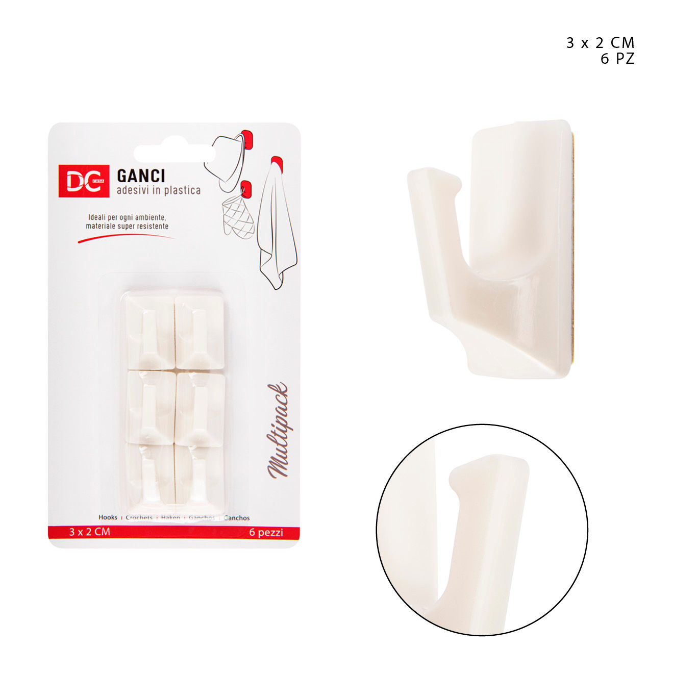 DC CASA GANCIO ADES. PLAST. 6PZDc