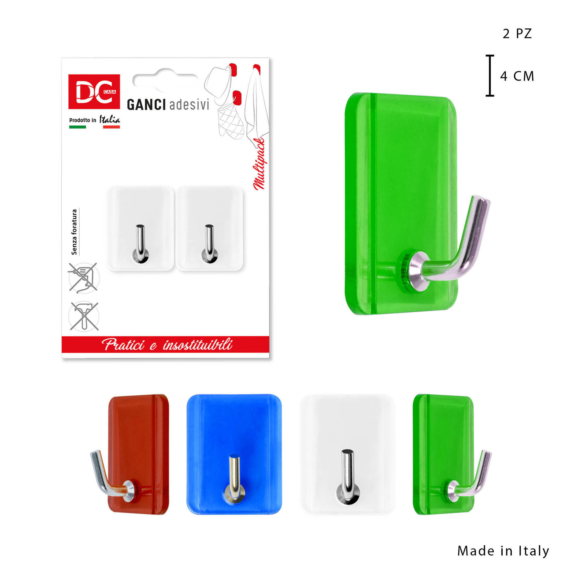 DC CASA GANCIO ADES. PLAST. FIX KRISTAL 2PZDc