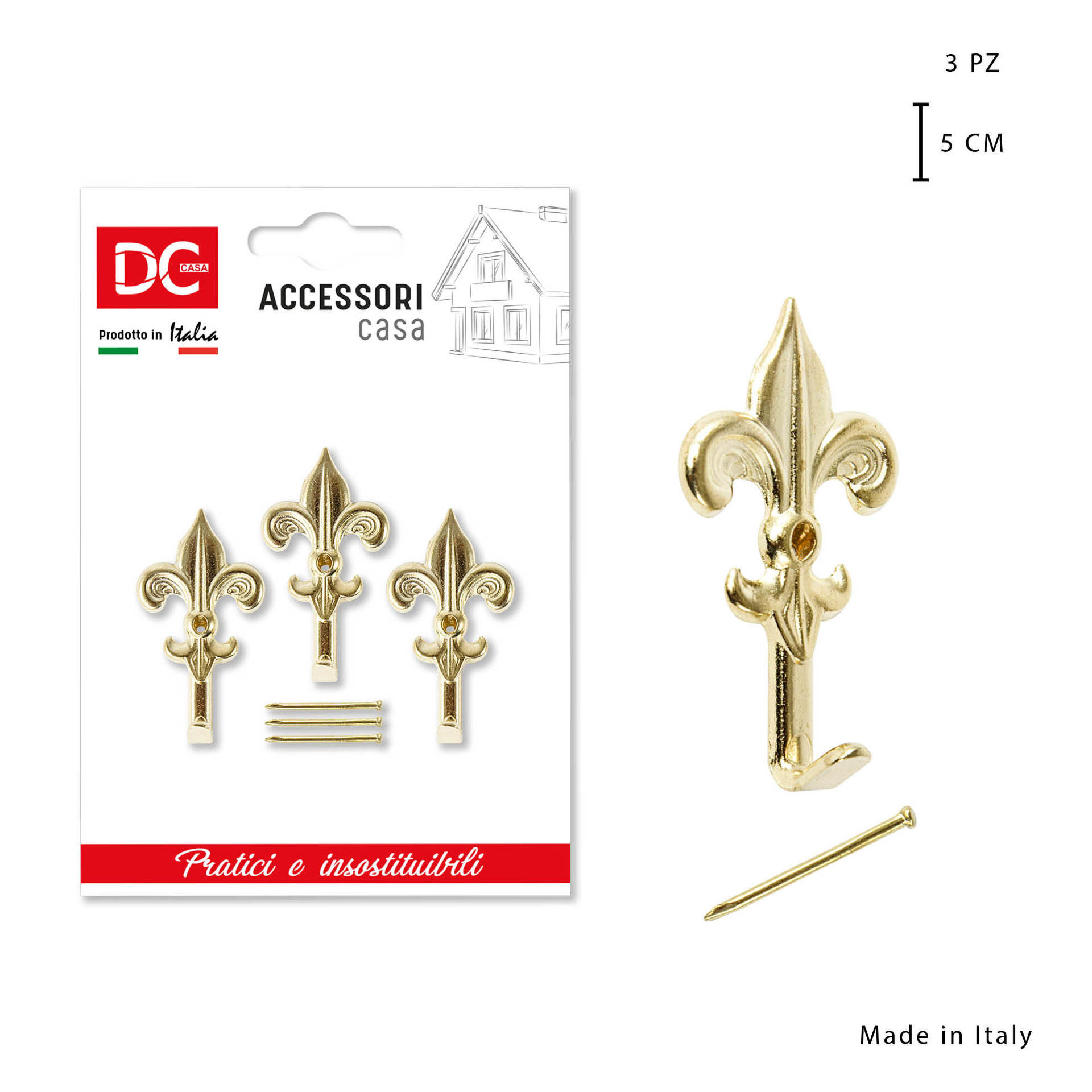 DC CASA GANCIO QUADRO ORO GIGLIO GRANDE 3PZDc
