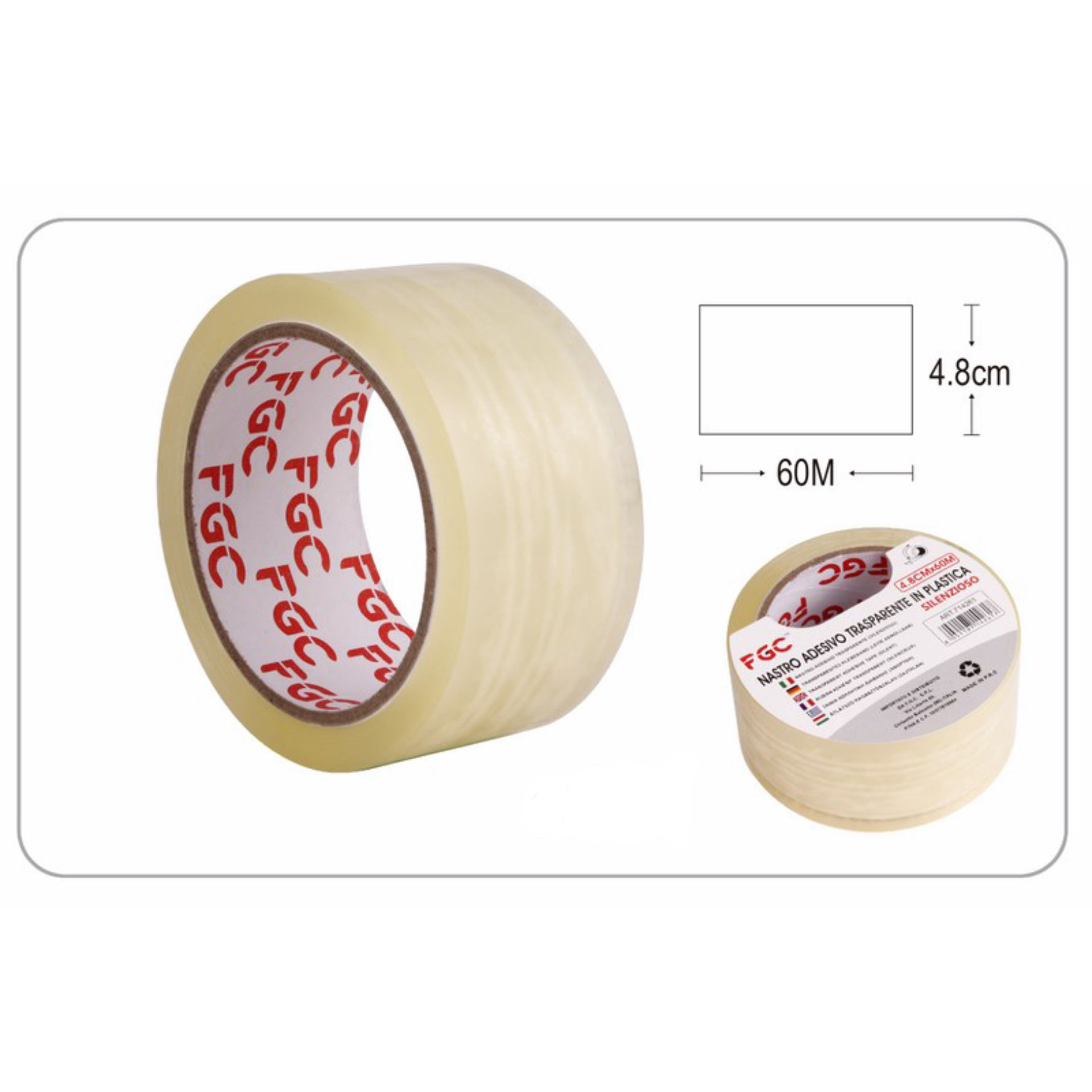 NASTRO ADESIVO TRASPARENTE (SILENZIOSO) 4,8CMX60MHQ