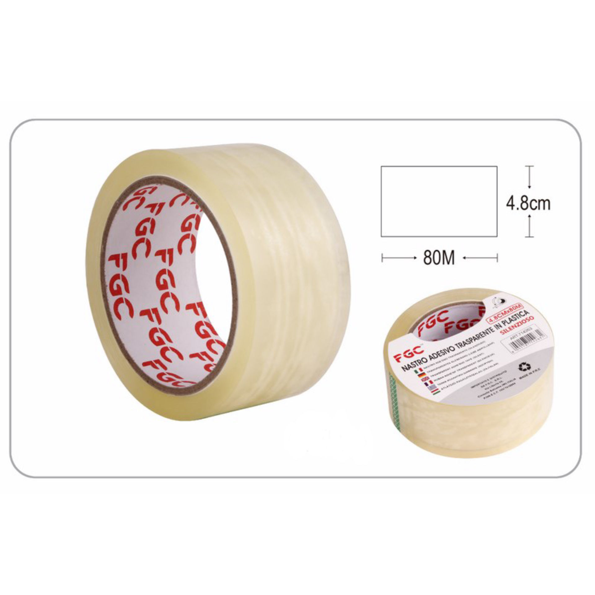 NASTRO ADESIVO TRASPARENTE (SILENZIOSO) 4,8CMX80MHQ