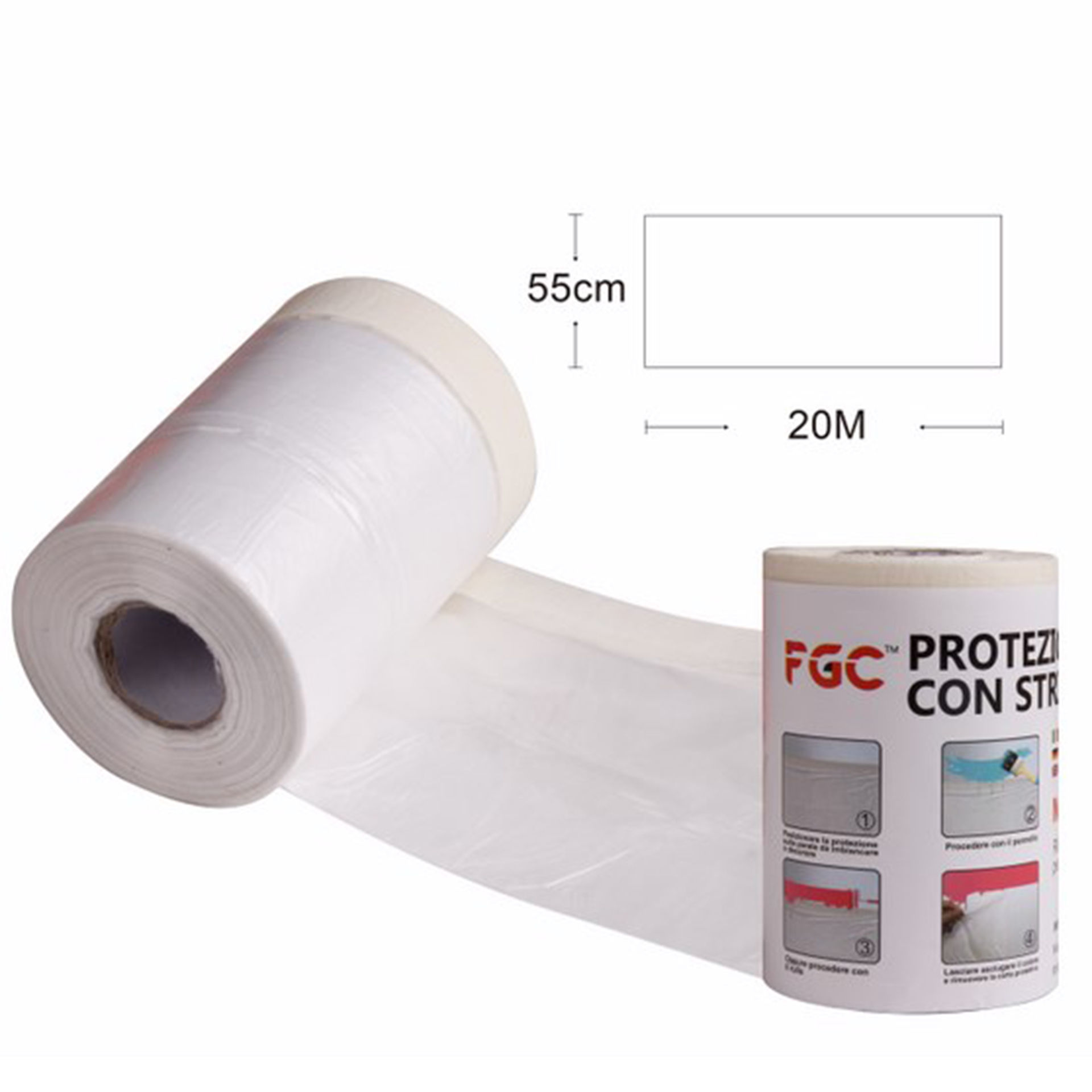 BOBINA CARTA CON ADESIVO 55CM * 20MHQ