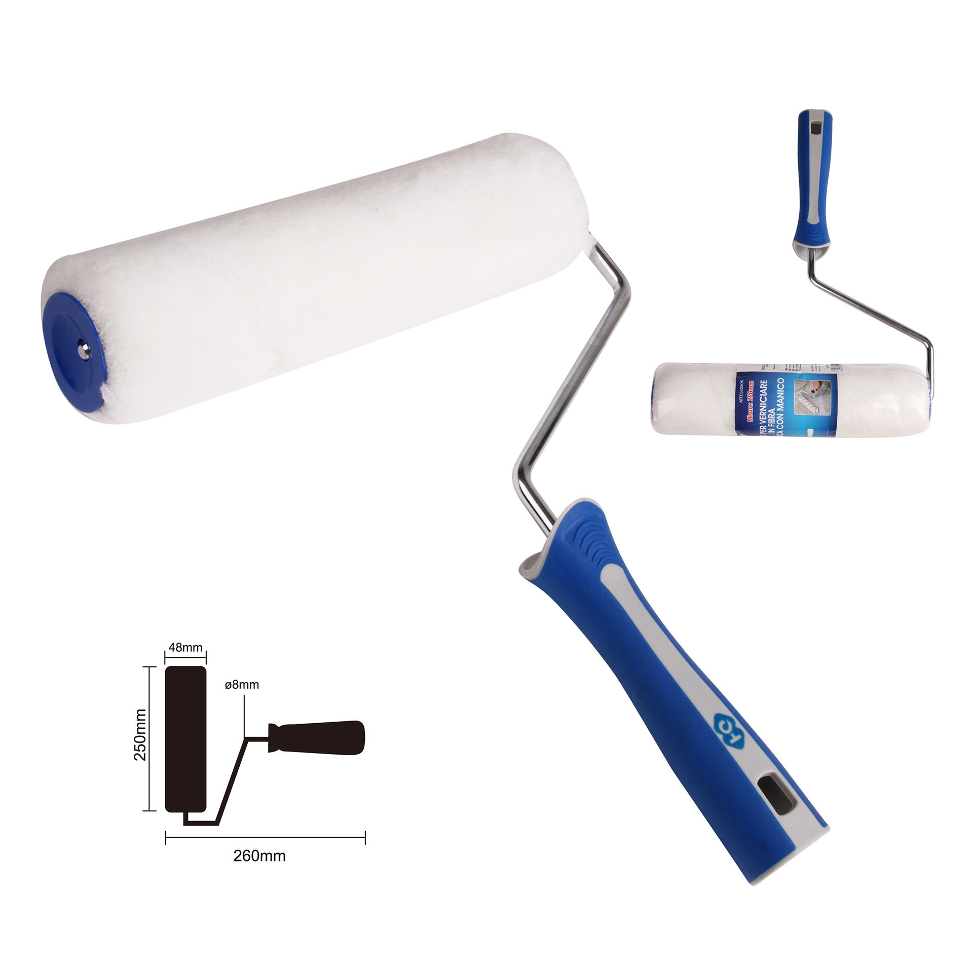 RULLO 250X48MM PER VERNICIARE IN FIBRA ACRILICA COHQ