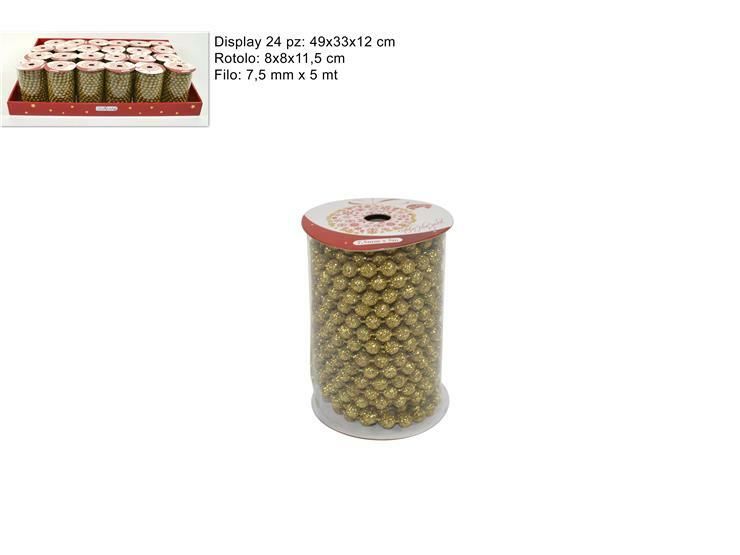 ROTOLO FILO PERLE GLITTERATE 7.5MM*5MT ORO ART 4A1Due Esse