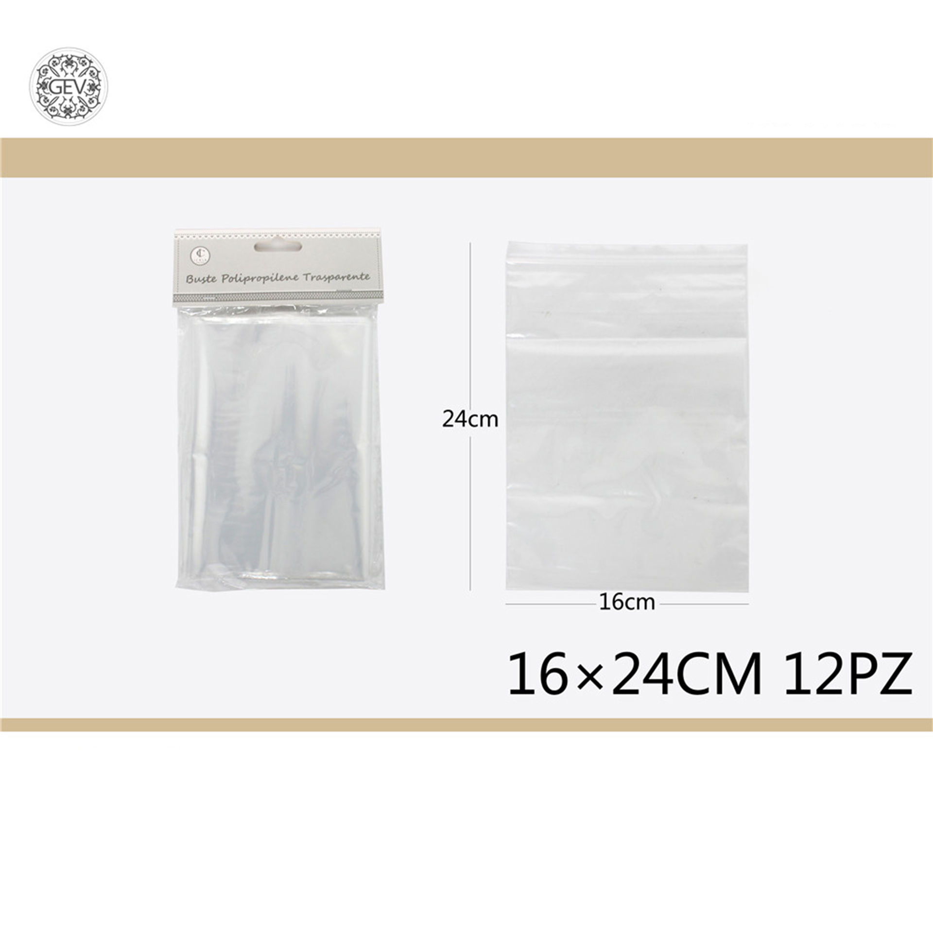 SACCHETTO TRASPARENTI 16*24 12PCSGev