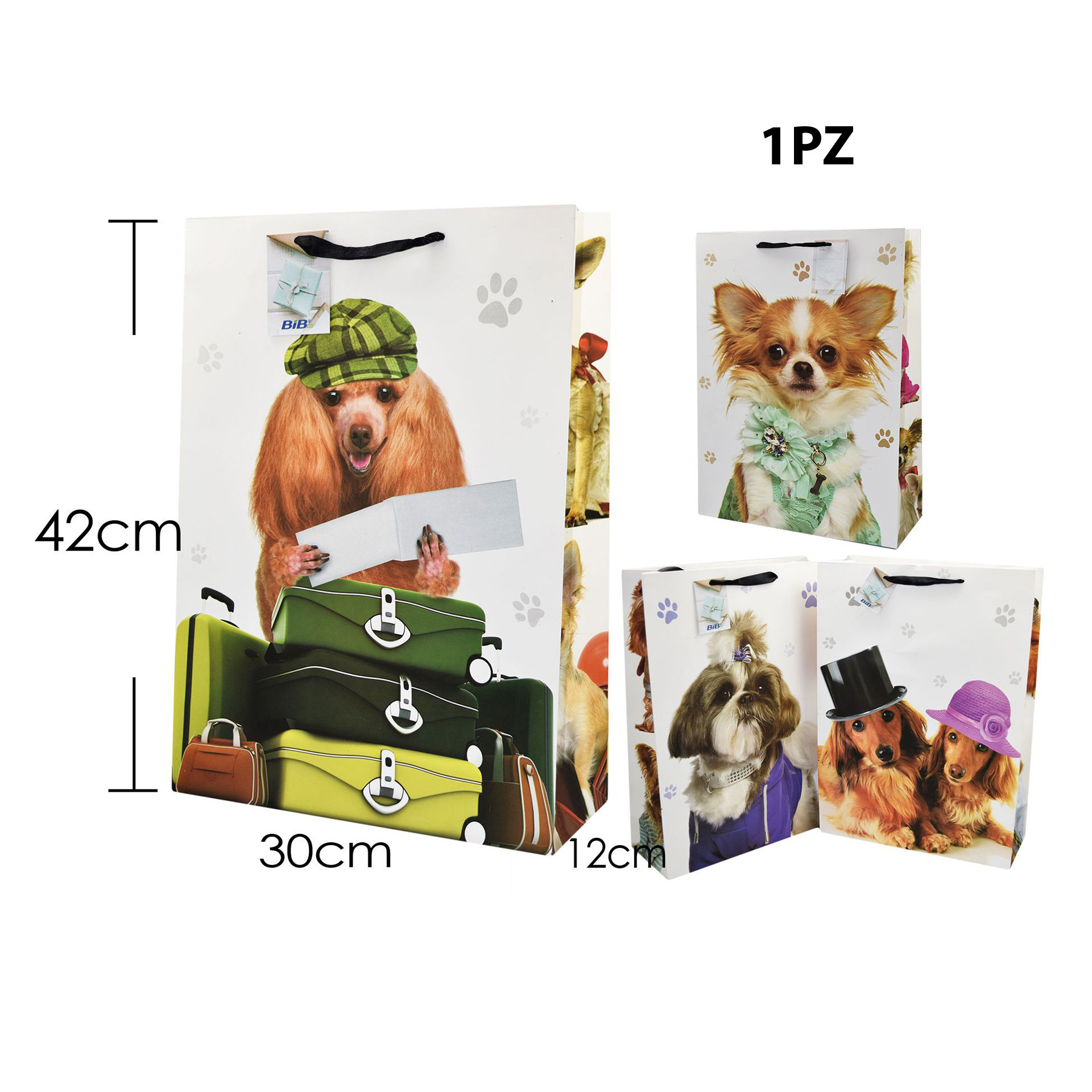 SHOPPER BAG CANI 30X42X12CMBib