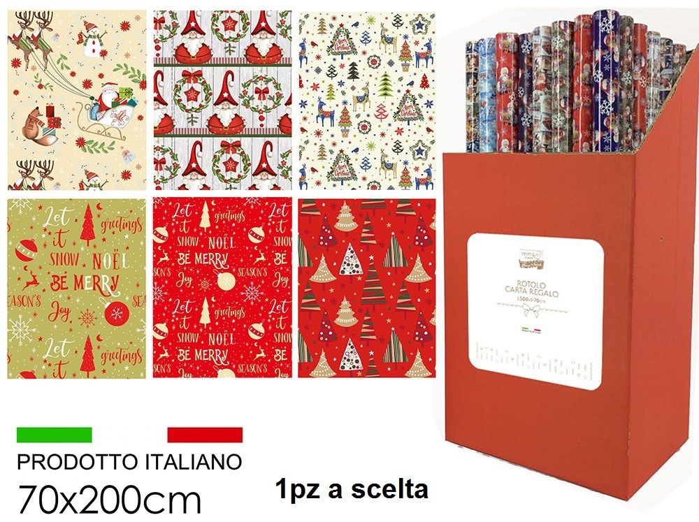 ROTOLO CARTA REGALO 70X200 6 ASSHappy Casa