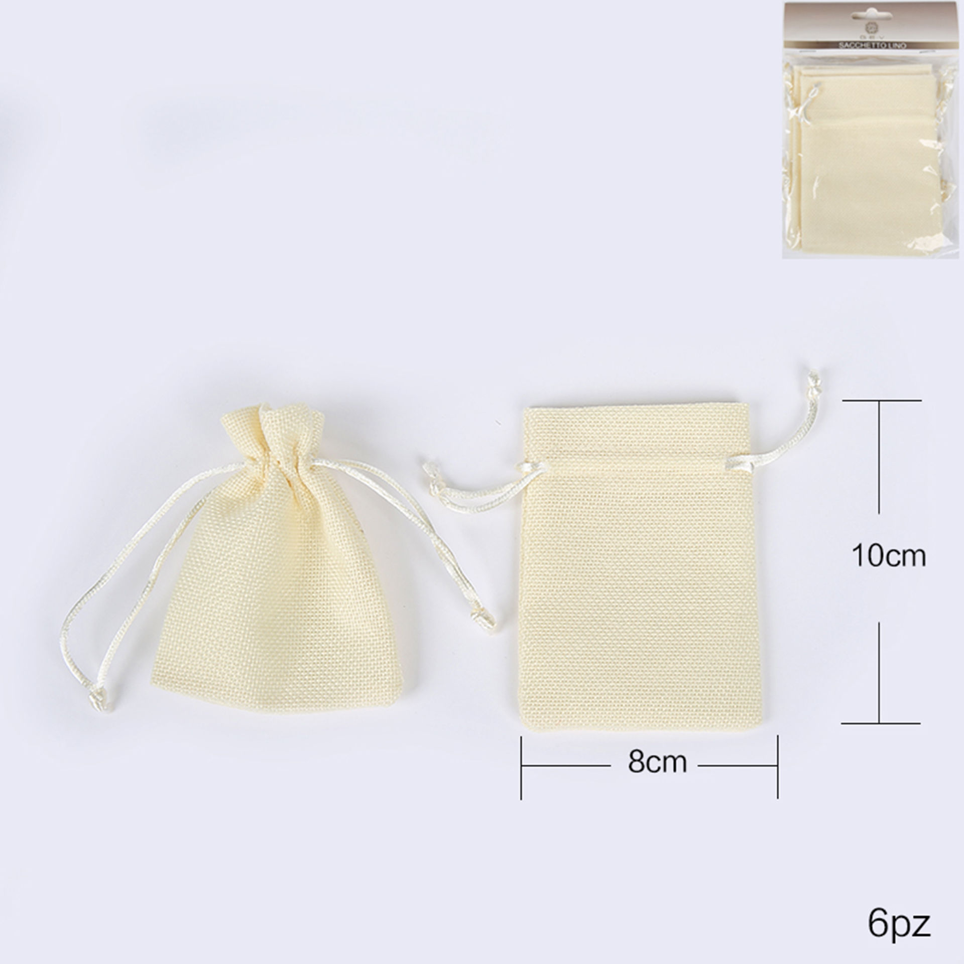 SACCHETTO LINO 8*10CM 6PZ PANNAGev