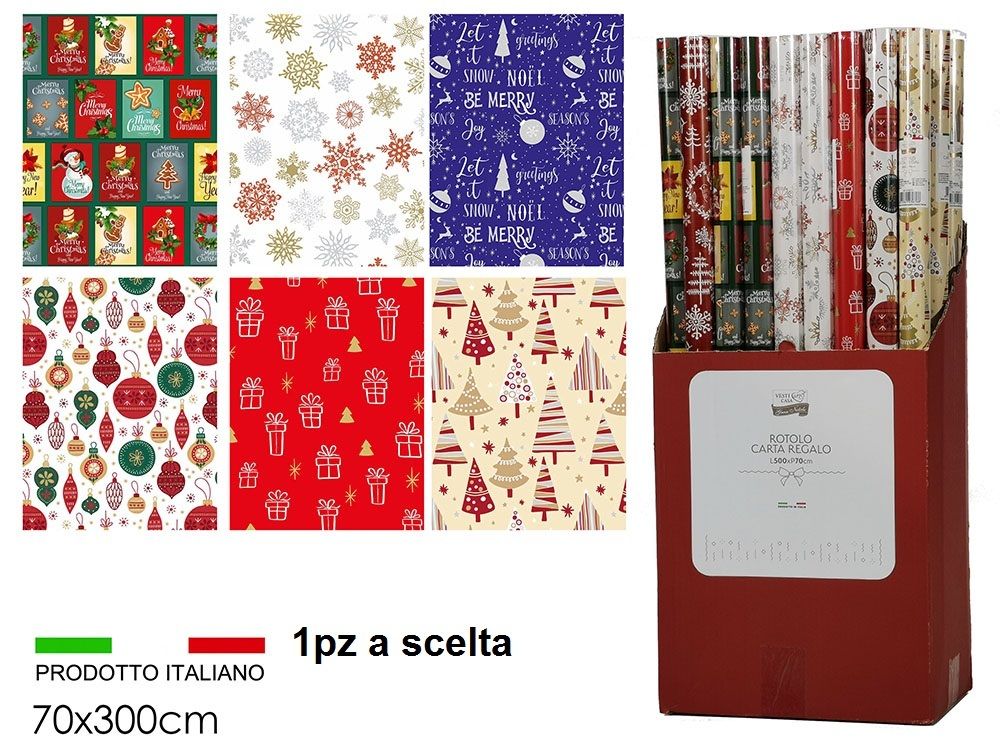 ROTOLO CARTA REGALO 70X300 6 ASSLeoncast