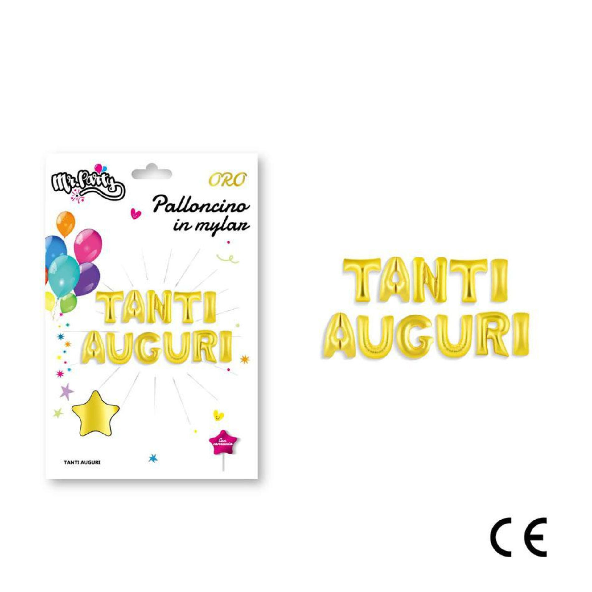 MR.PARTY PALLONCINO MYLAR TANTI AUGURI ORODc