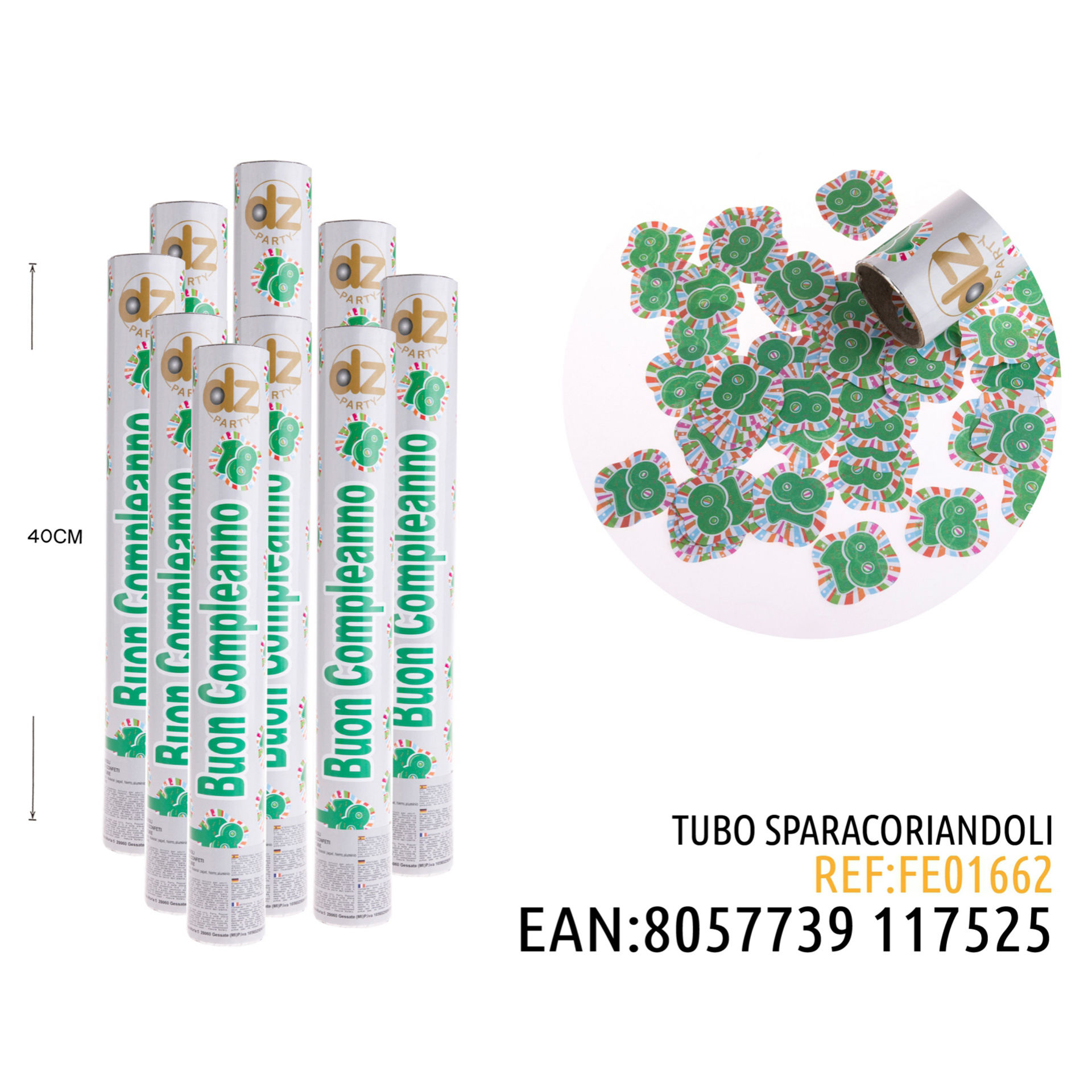 TUBI SPARACORIANDOLI 40CMDz