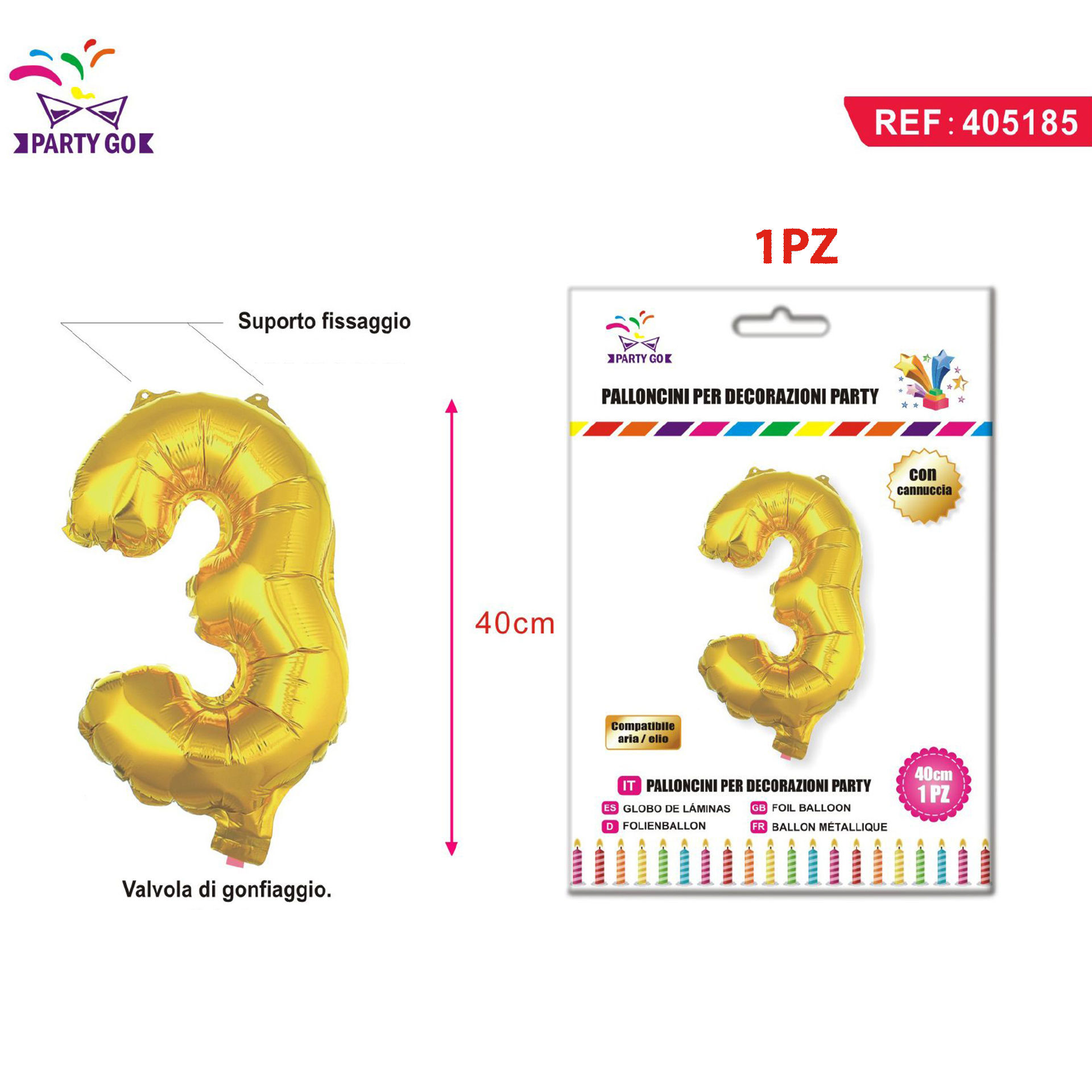 PALLONCINO ALLUMINIO N3 40CMParty Go