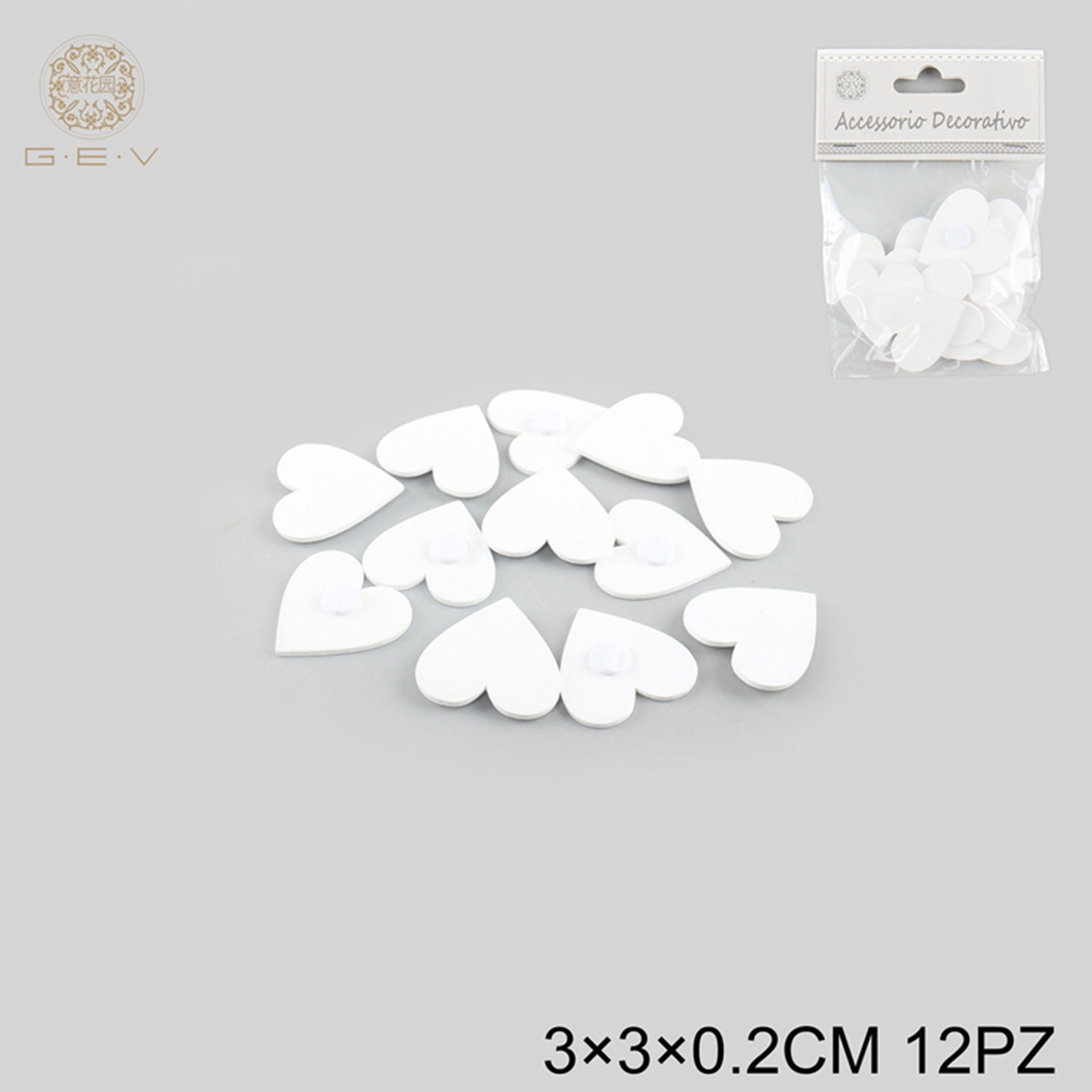 CUORE IN LEGNO ADESIVO 3CM 12PZGev