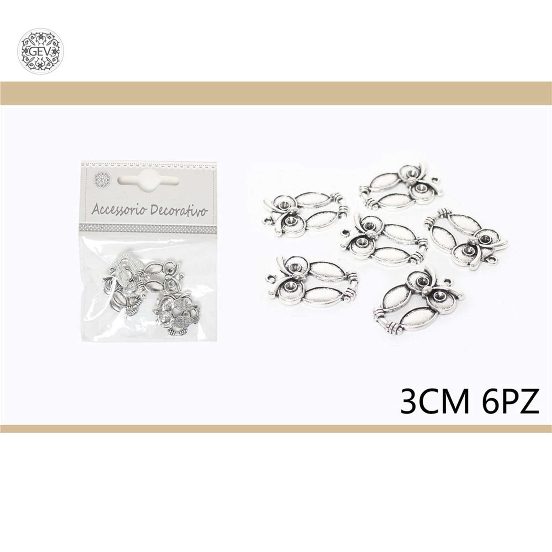 DEC.IN FERRO 3CM 6PCSGev