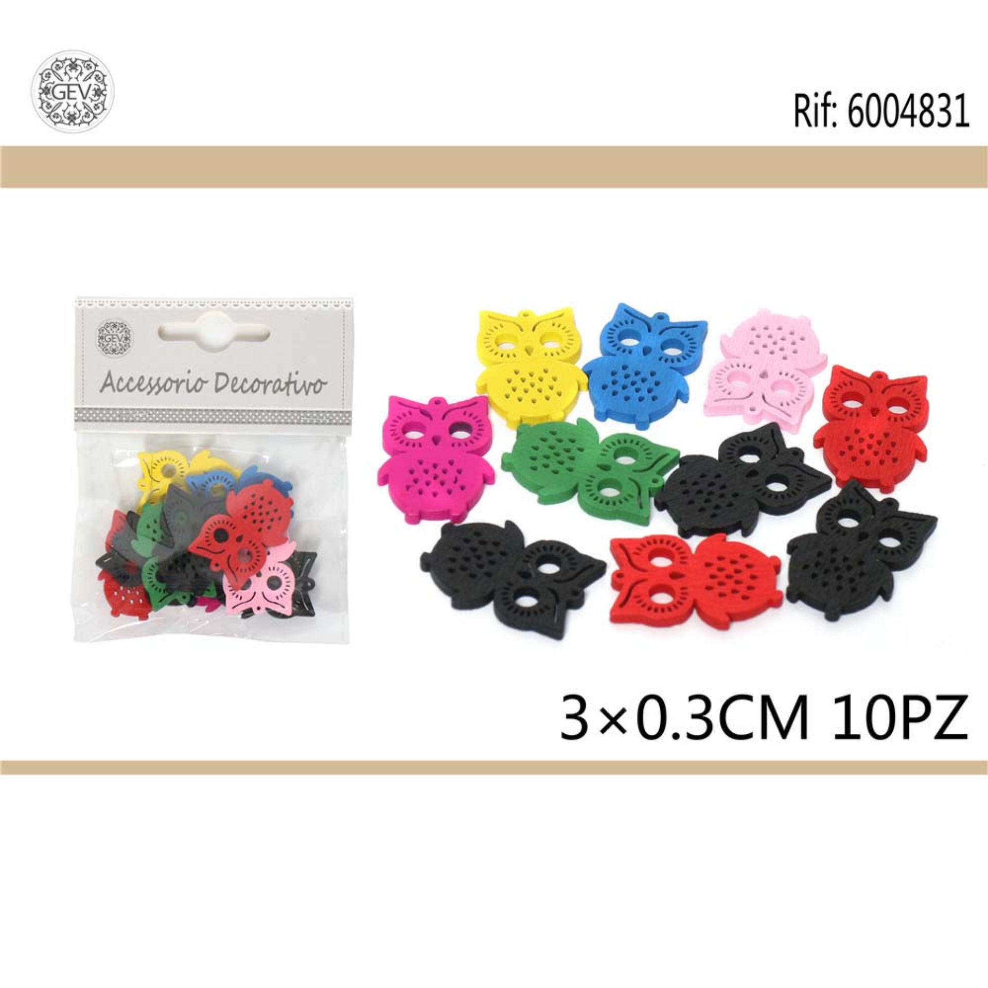 DEC.IN LEGNO 3CM 10PCSGev