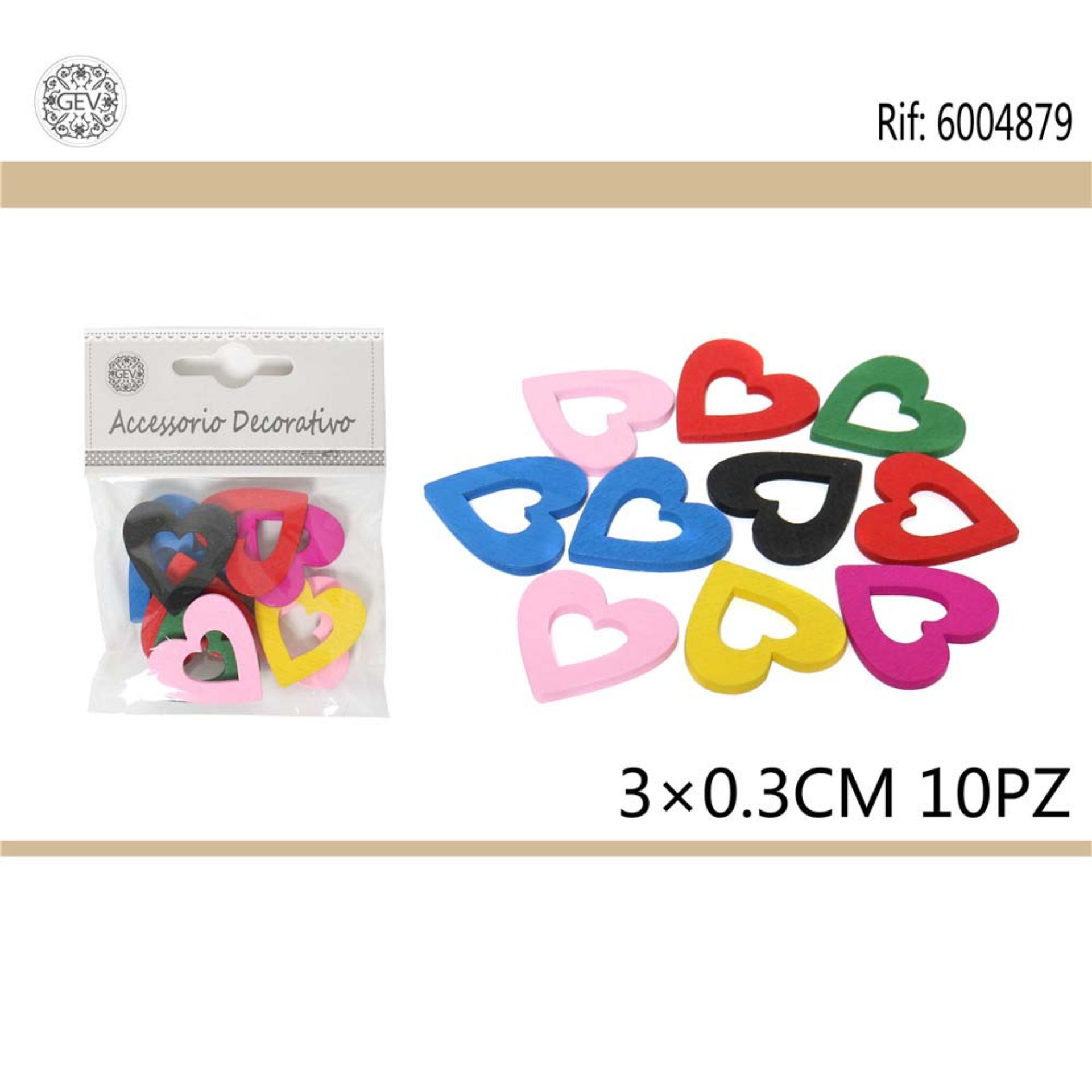 DEC.IN LEGNO 3CM 10PCSGev