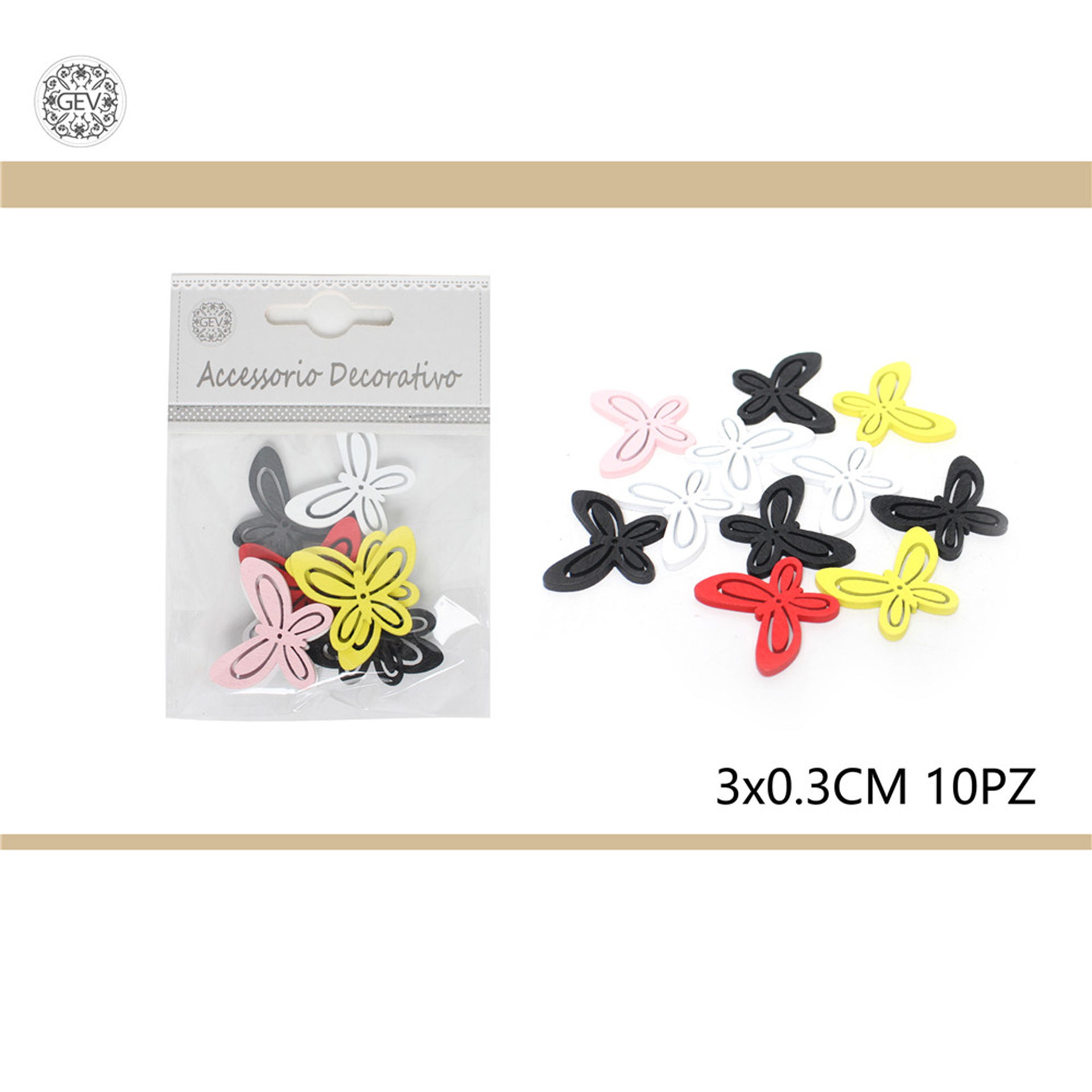 DEC.IN LEGNO 3CM 10PCSGev