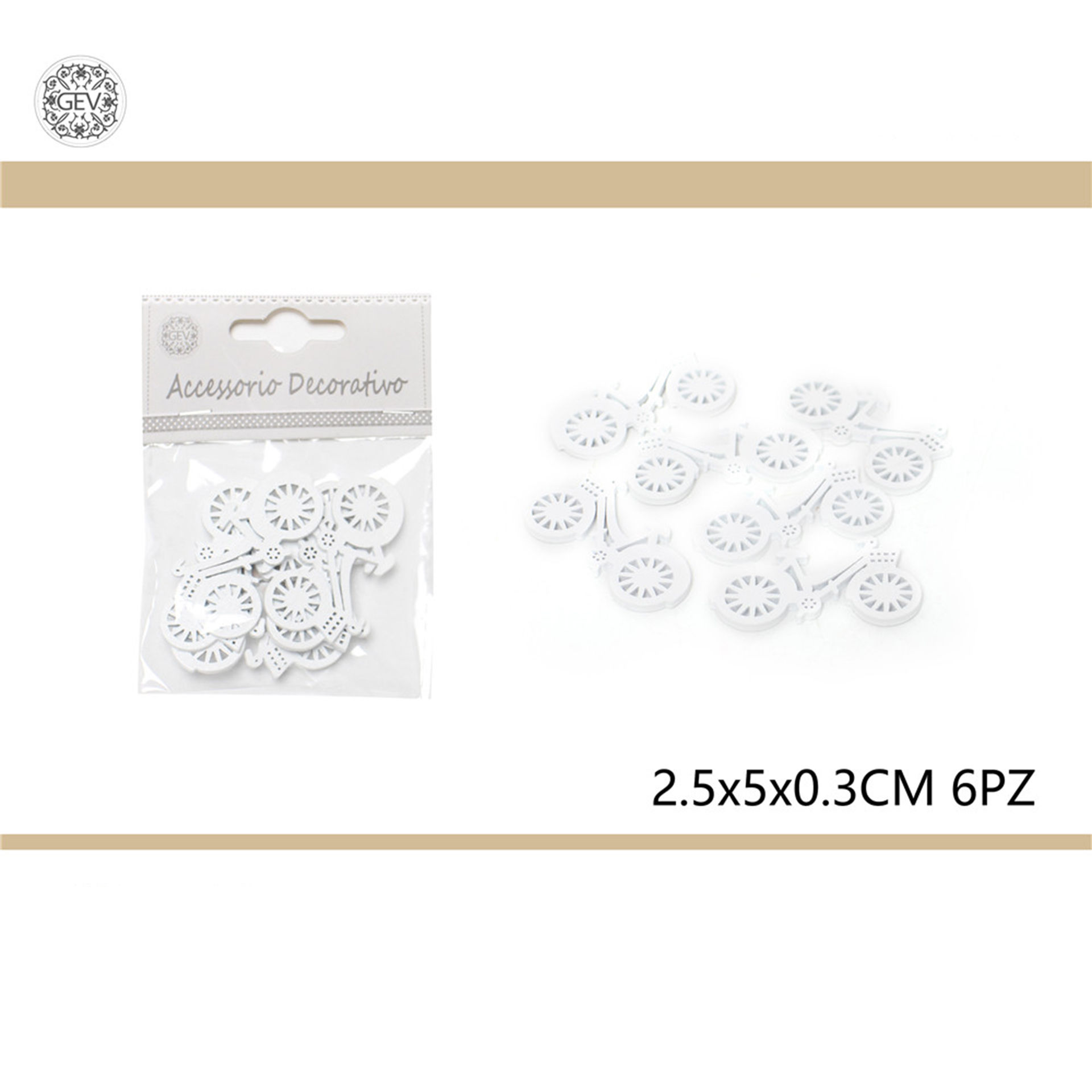 DEC.IN LEGNO 5CM 6PCSGev