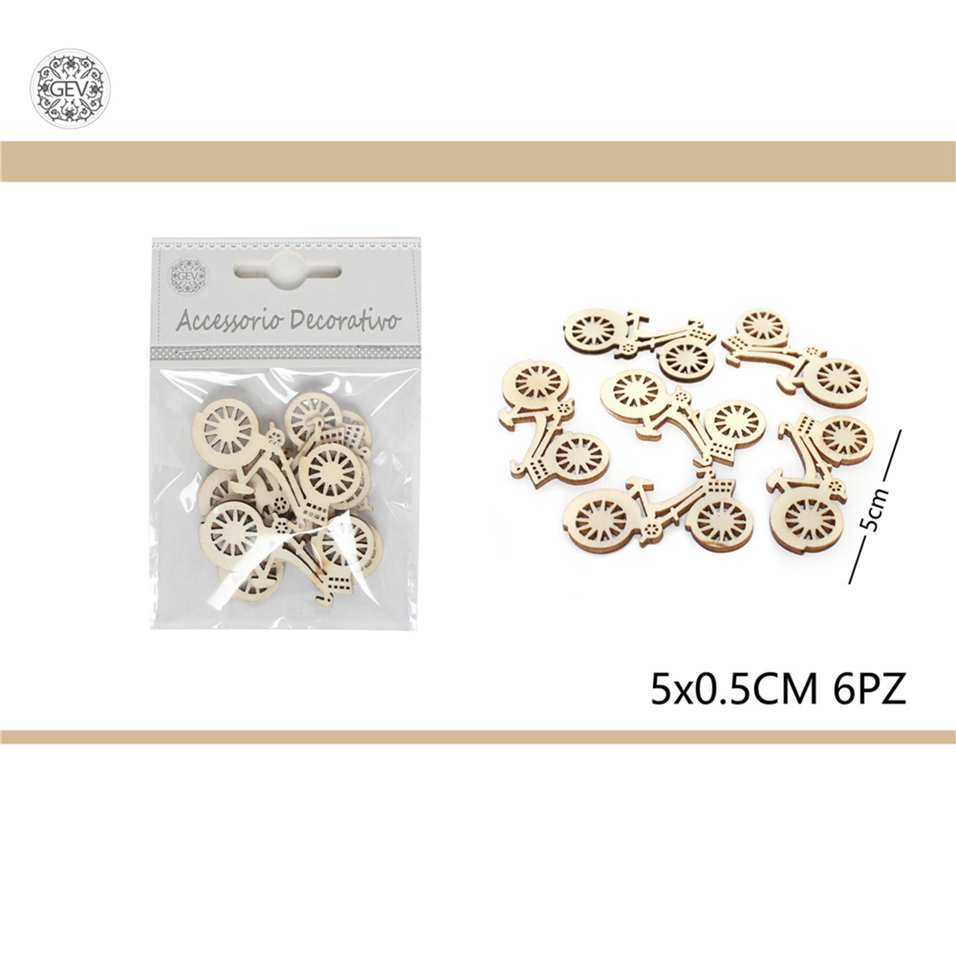 DEC.IN LEGNO 5CM 6PCS0.3Gev
