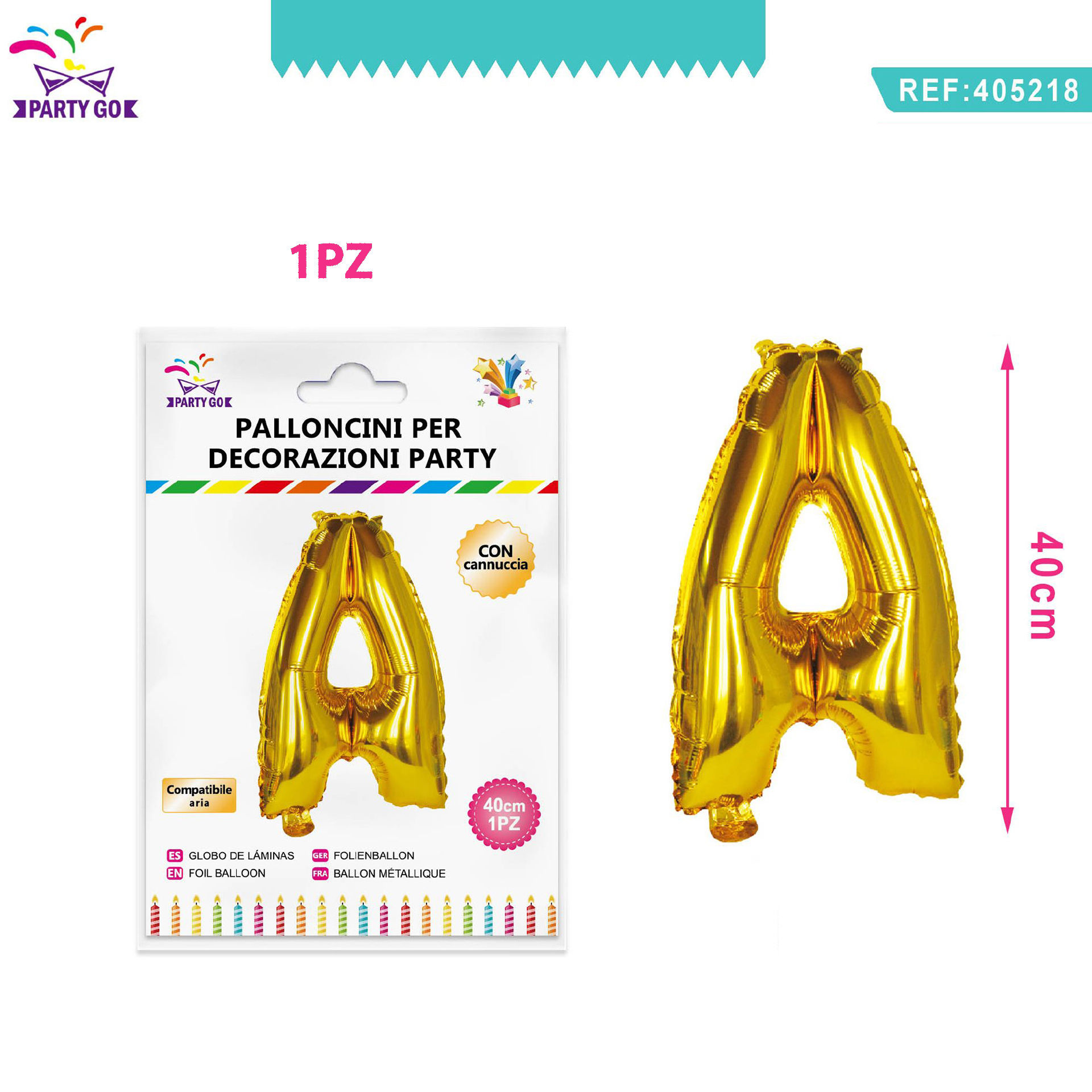 PALLONCINO ALLUMINIO A 40CMParty Go