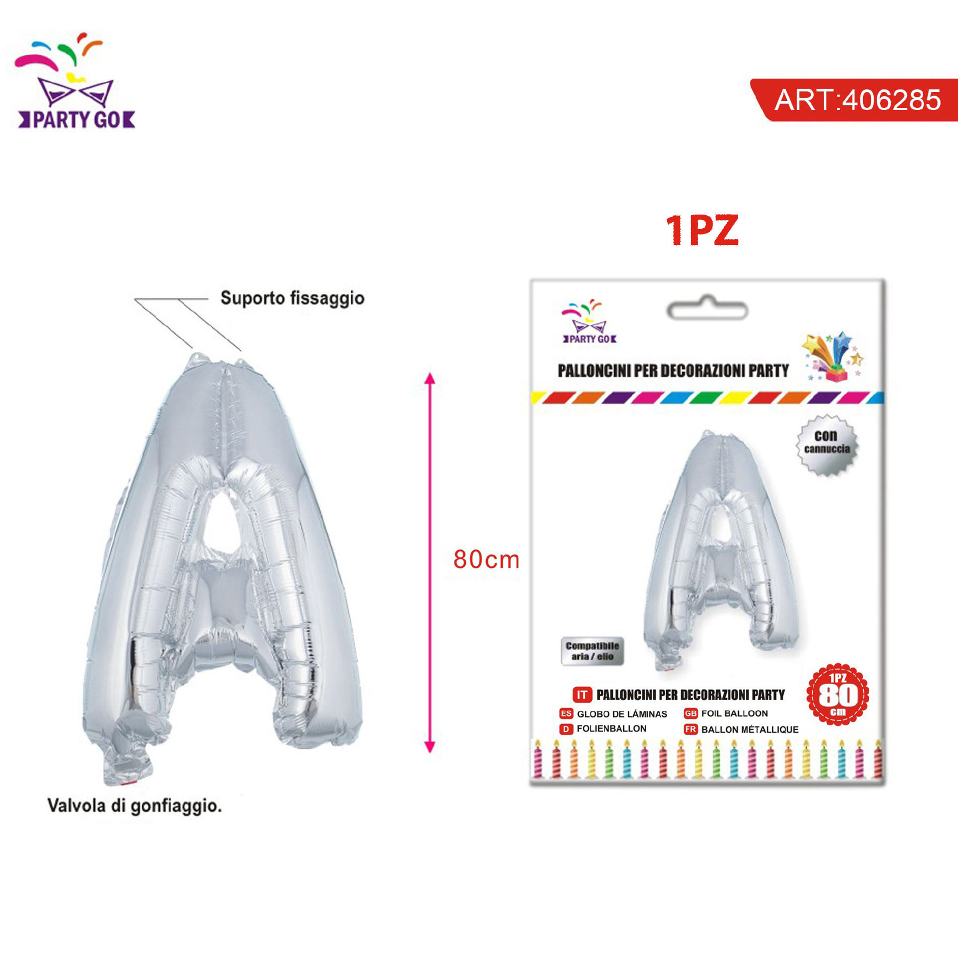 PALLONCINO ALLUMINIO A 80CMParty Go