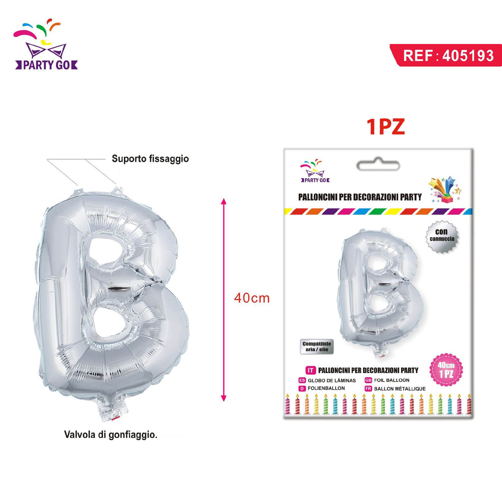 PALLONCINO ALLUMINIO B 40CMParty Go