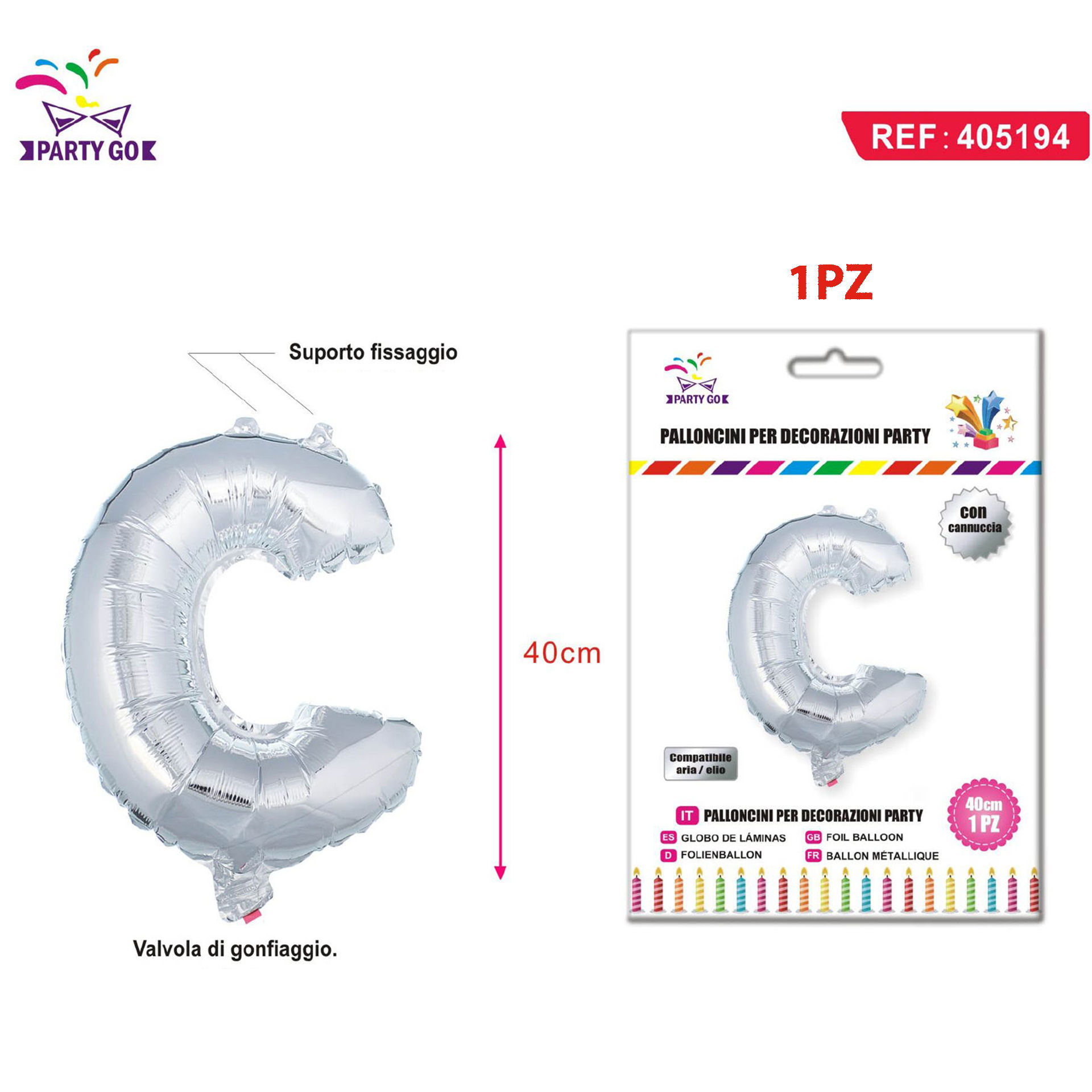 PALLONCINO ALLUMINIO C 40CMParty Go