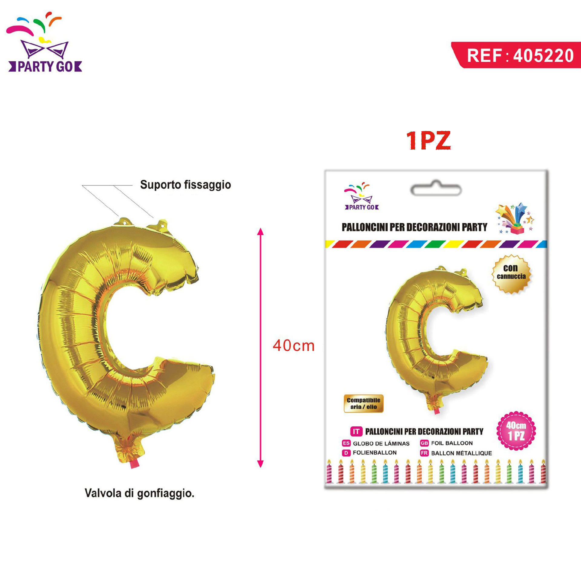 PALLONCINO ALLUMINIO C 40CMParty Go