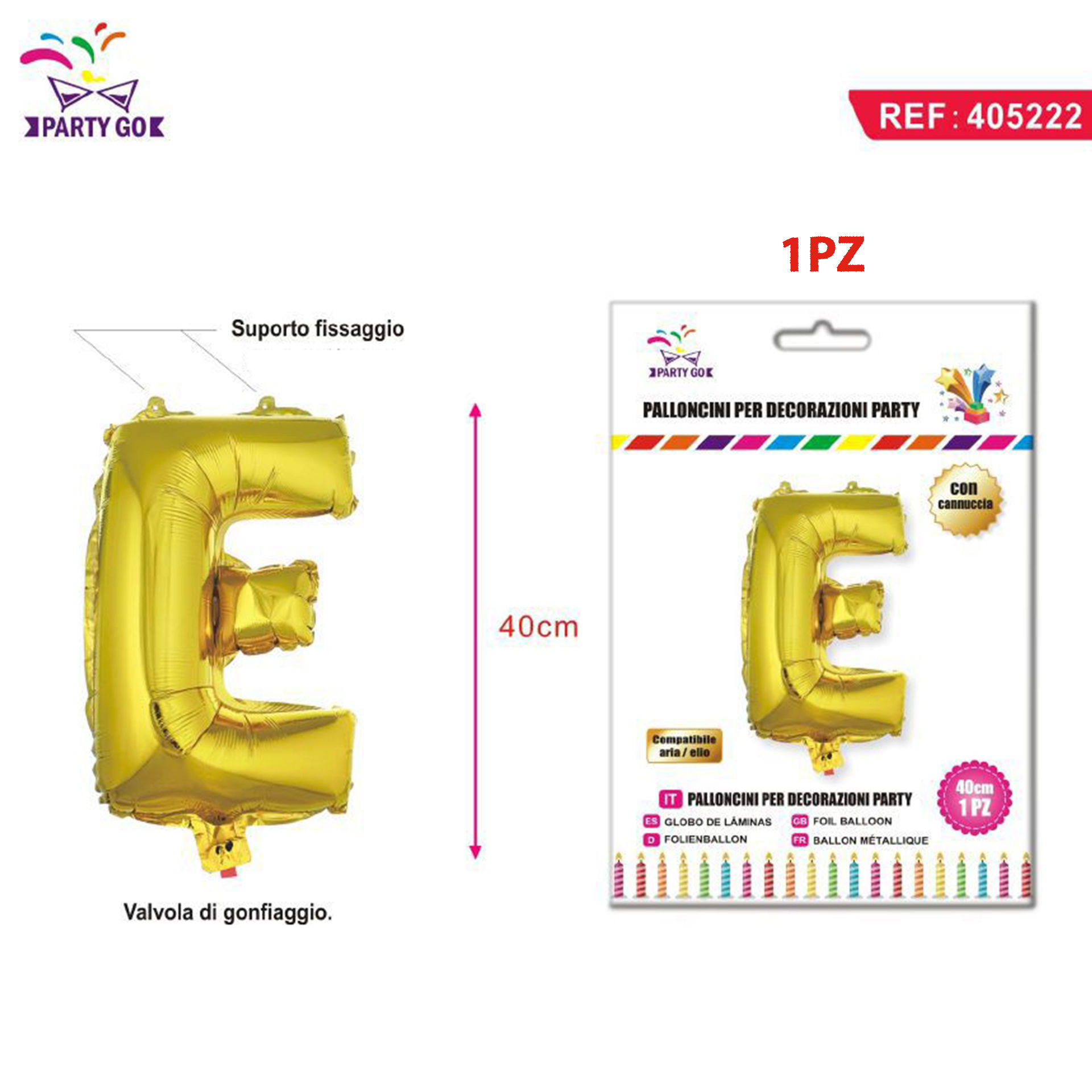 PALLONCINO ALLUMINIO E 40CMParty Go