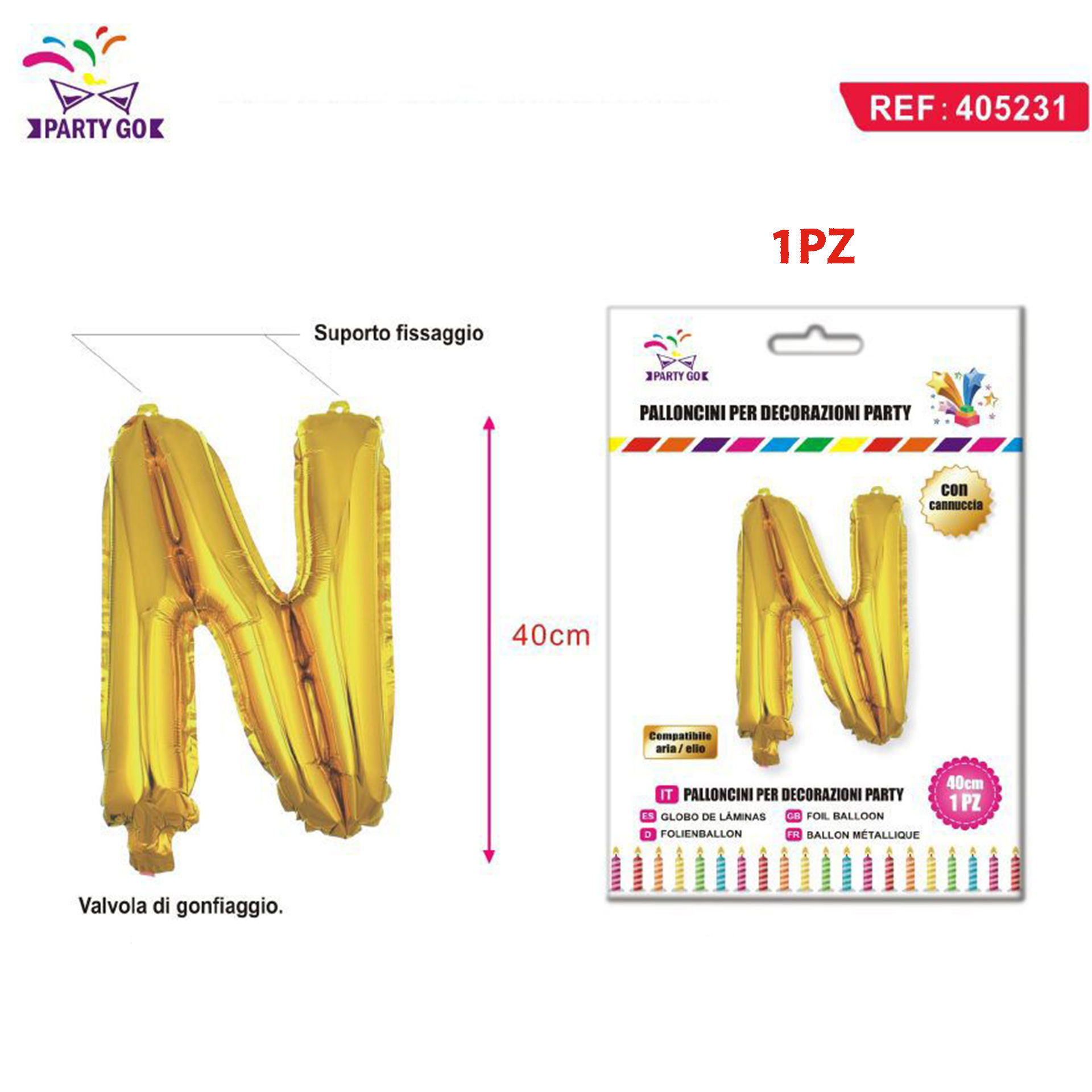 PALLONCINO ALLUMINIO N 40CMParty Go