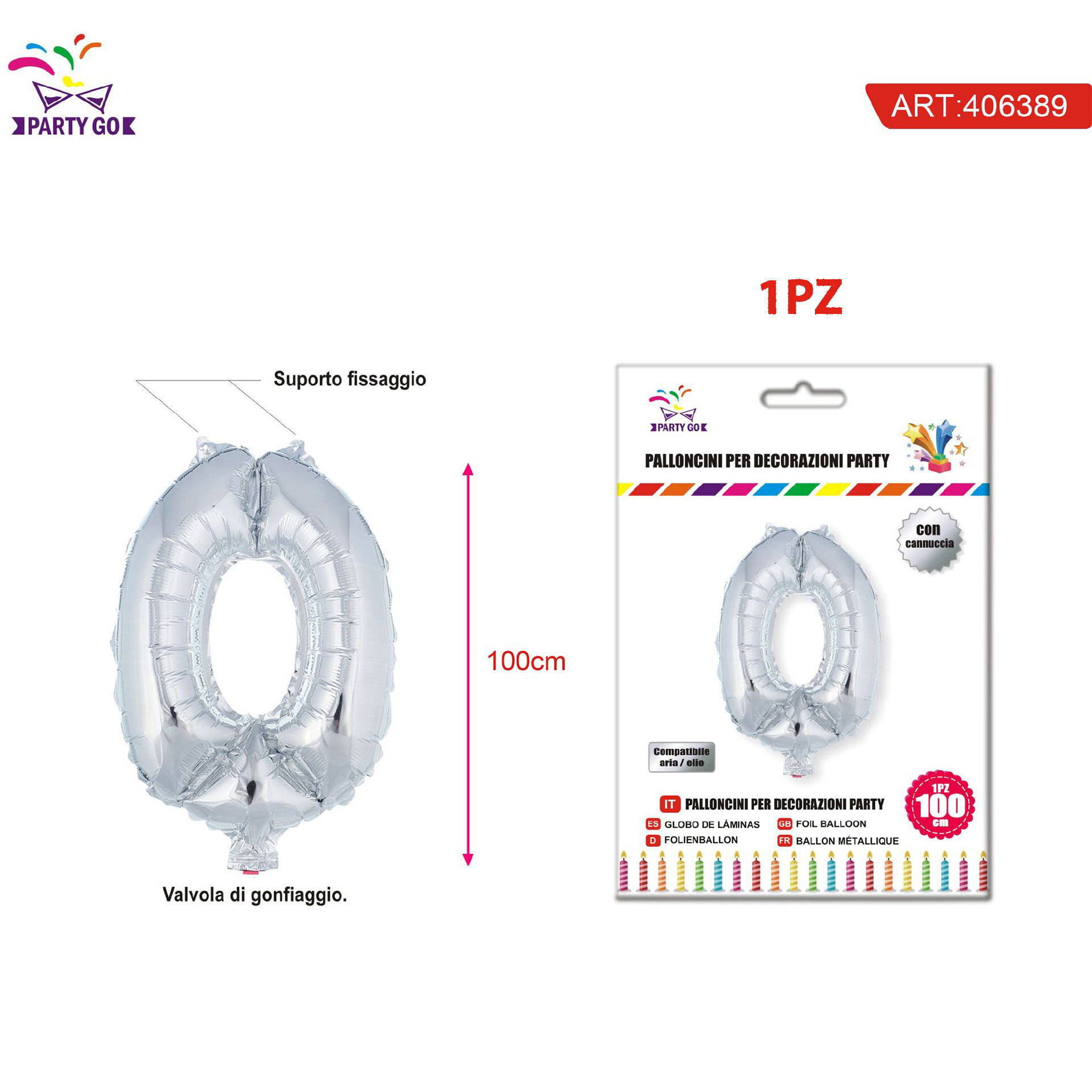 PALLONCINO ALLUMINIO N0 100CMParty Go