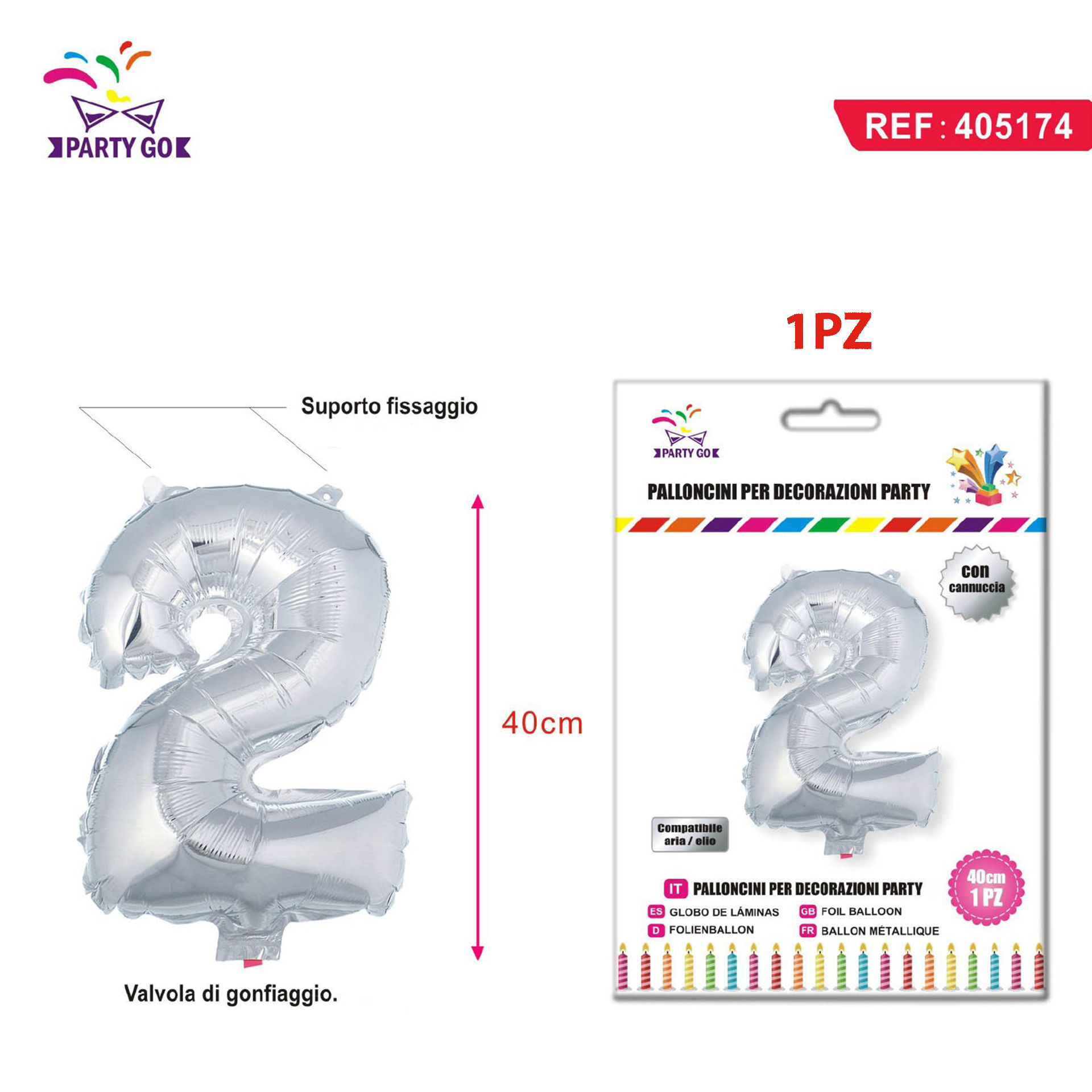 PALLONCINO ALLUMINIO N2 40CMParty Go