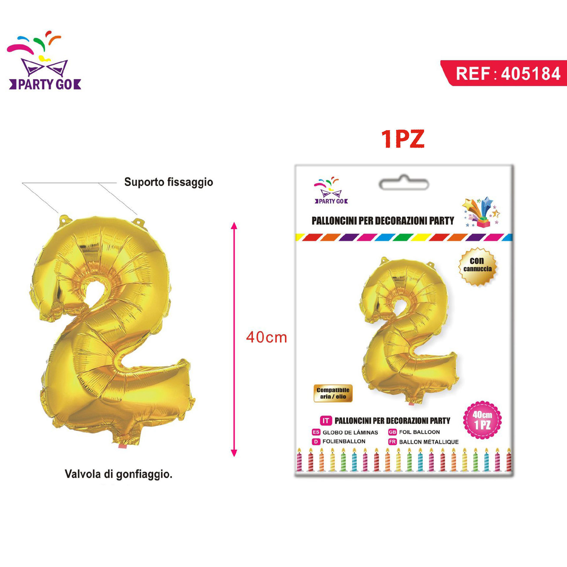 PALLONCINO ALLUMINIO N2 40CMParty Go