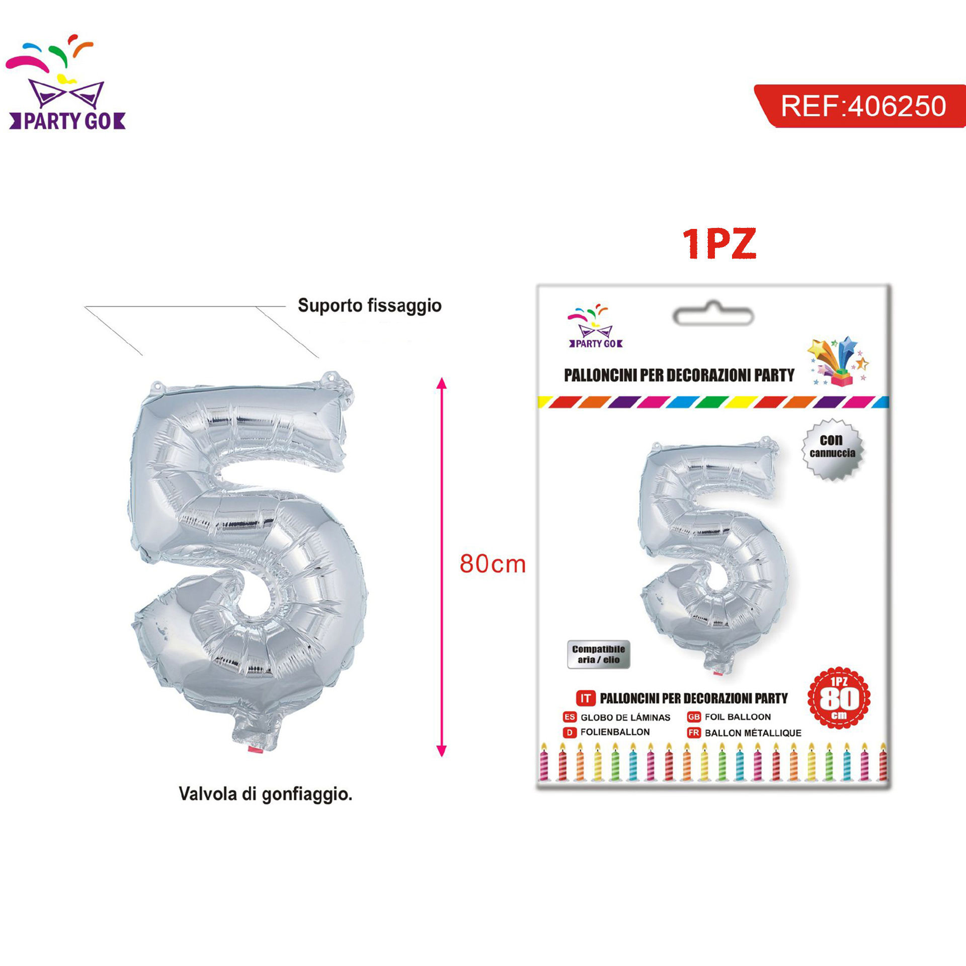 PALLONCINO ALLUMINIO N5 80CMParty Go