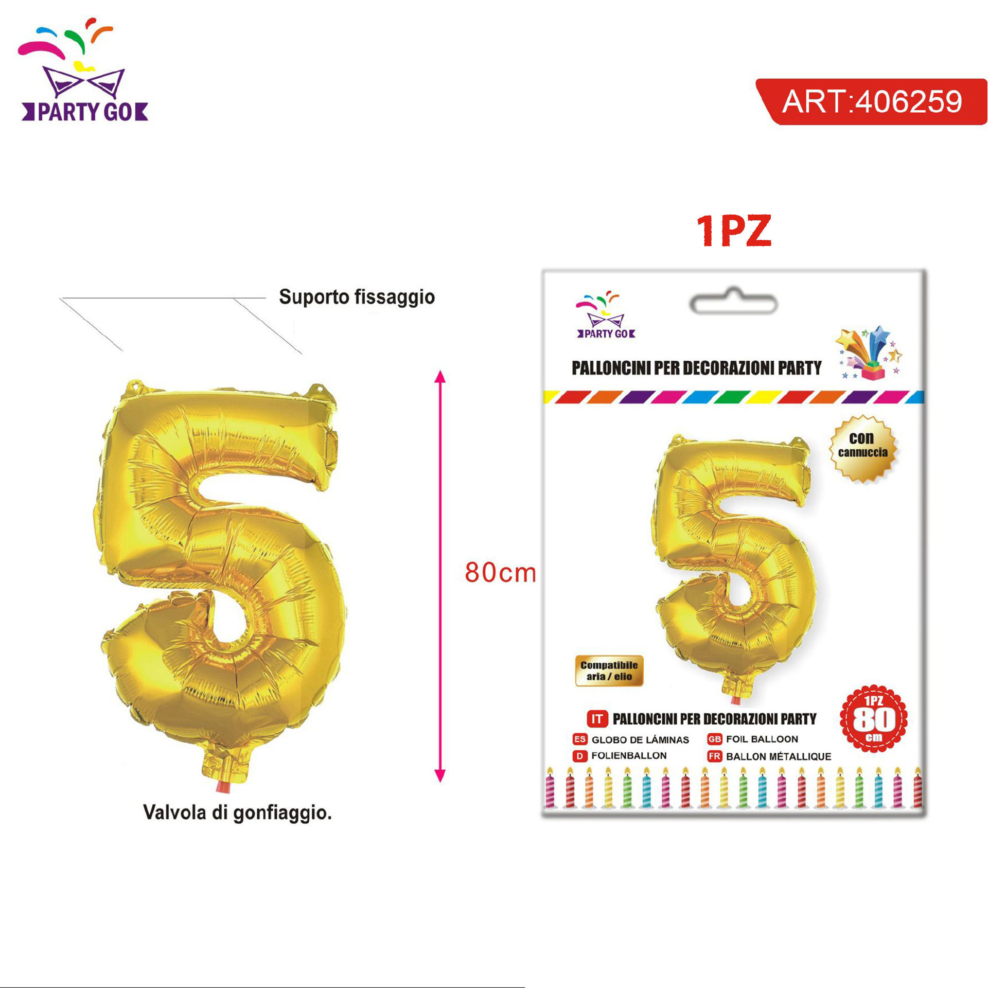 PALLONCINO ALLUMINIO N5 80CMParty Go