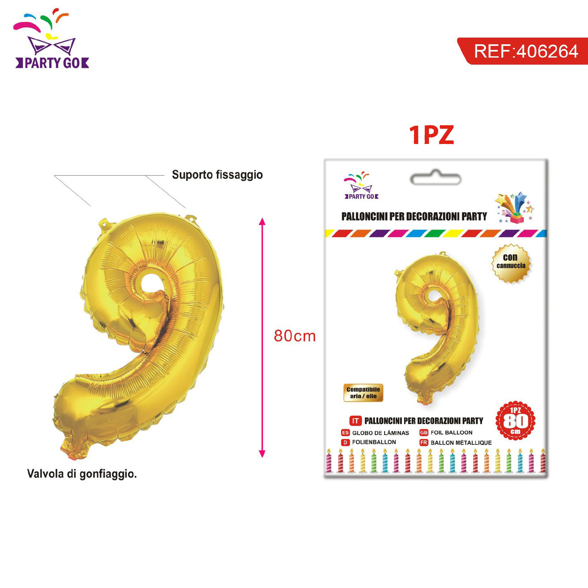 PALLONCINO ALLUMINIO N9 80CMParty Go