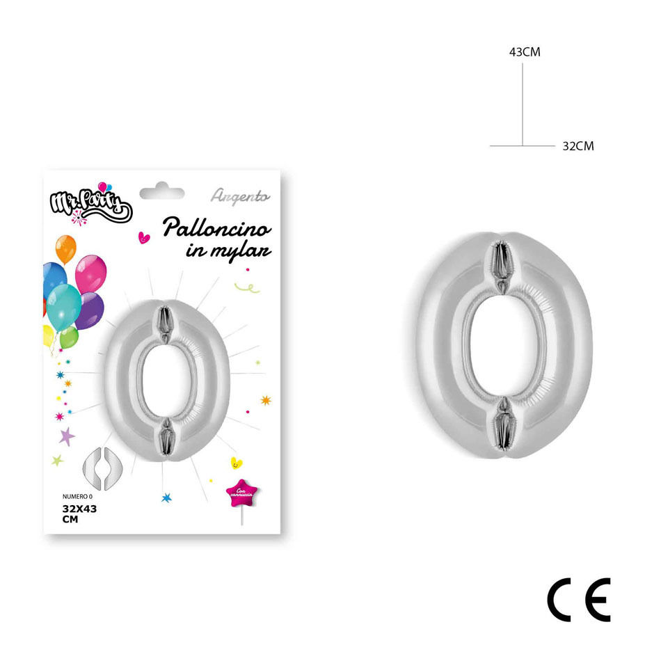 MR.PARTY PALLONCINO MYLAR ARGENTO 0 32X43CMDc