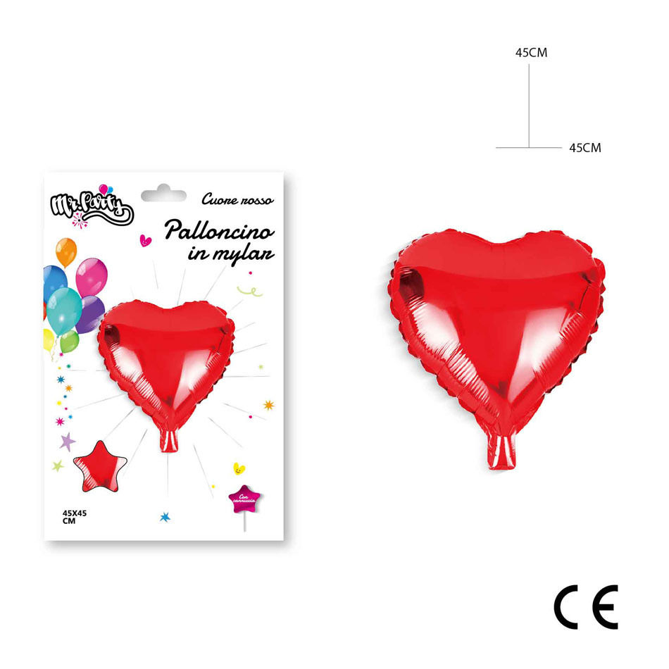 MR.PARTY PALLONCINO MYLAR CUORE 45X45CM ROSSODc