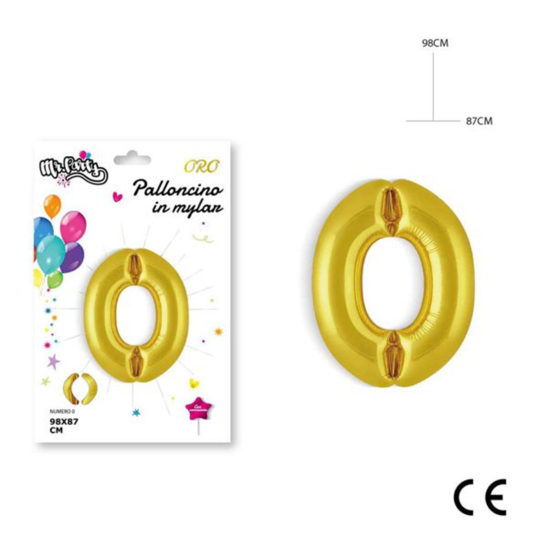 MR.PARTY PALLONCINO MYLAR ORO 0 98X87CMDc