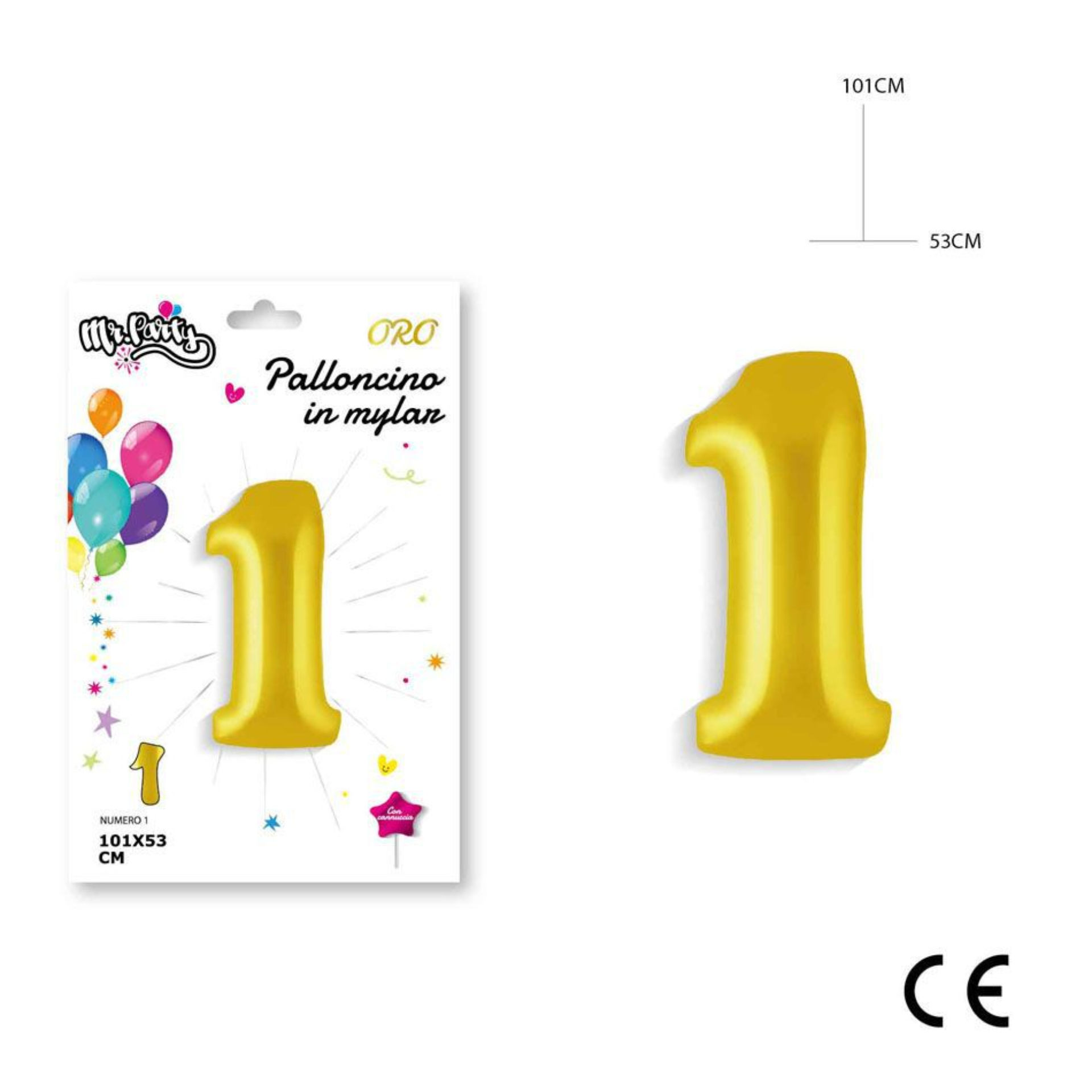 MR.PARTY PALLONCINO MYLAR ORO 1 101X53CMDc