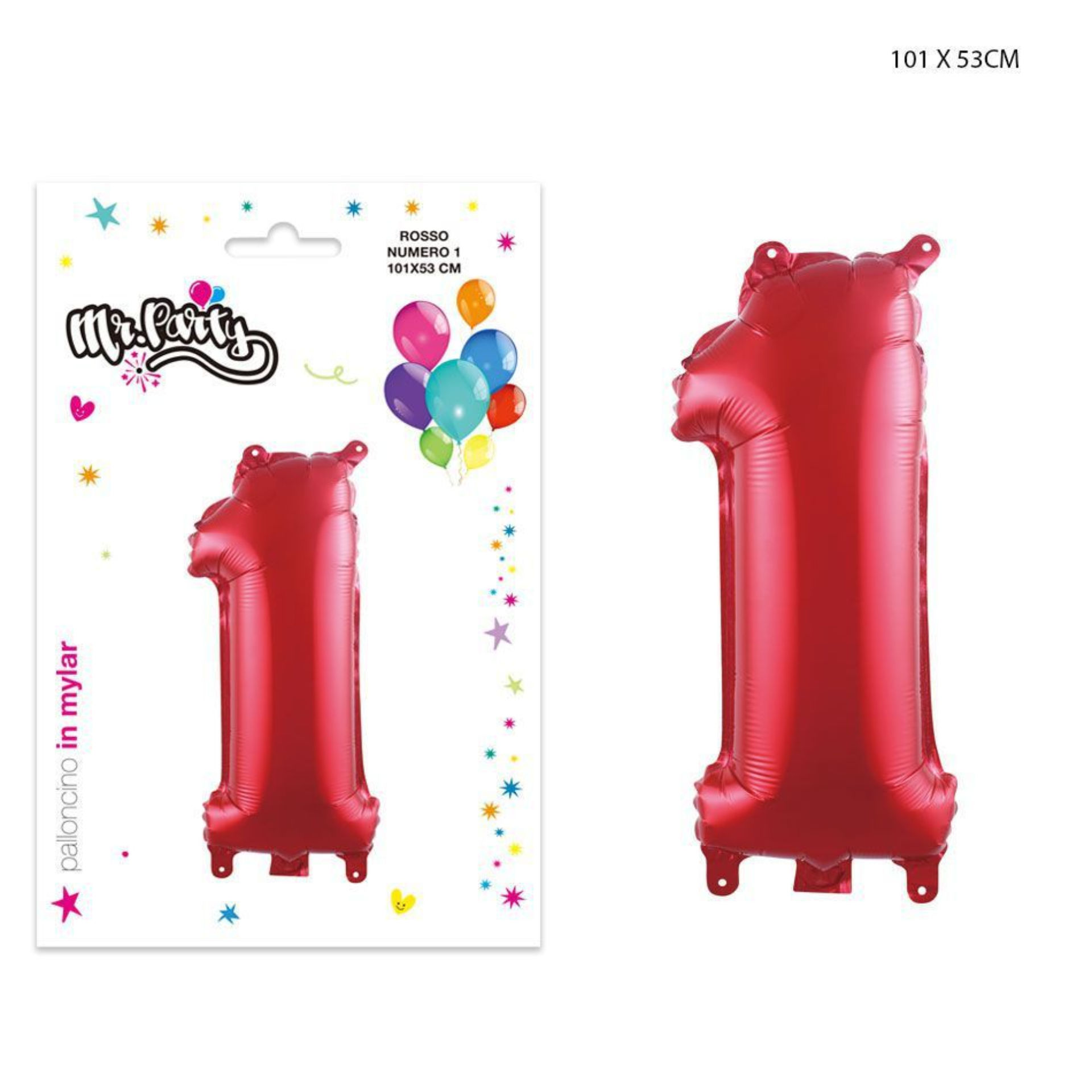 MR.PARTY PALLONCINO MYLAR ROSSO 1 101X53CMDc
