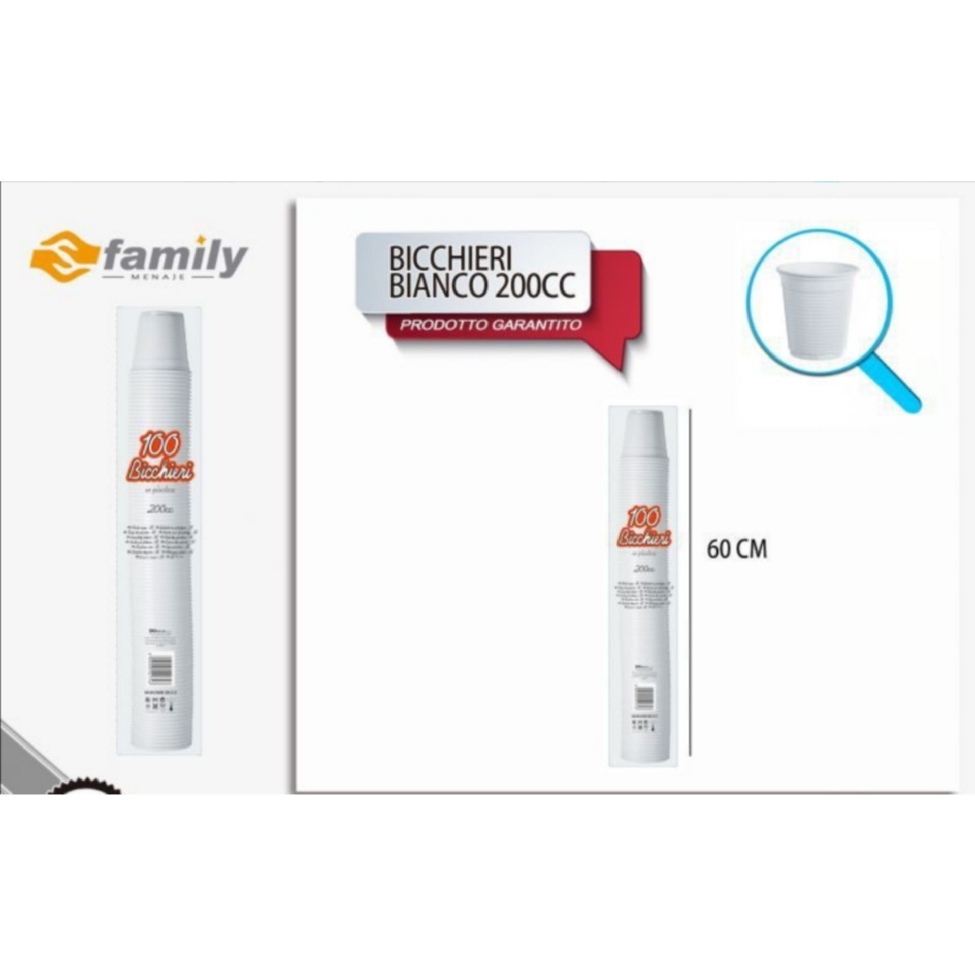 BICCH 200ML R 100PZ (B) BIANCO MGDopla