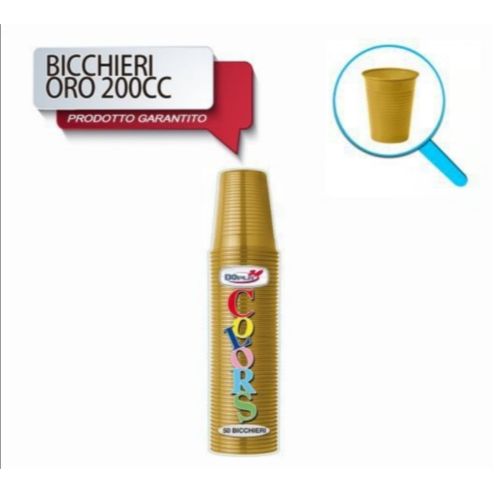 BICCH 200ML R 50PZ ORO DODopla
