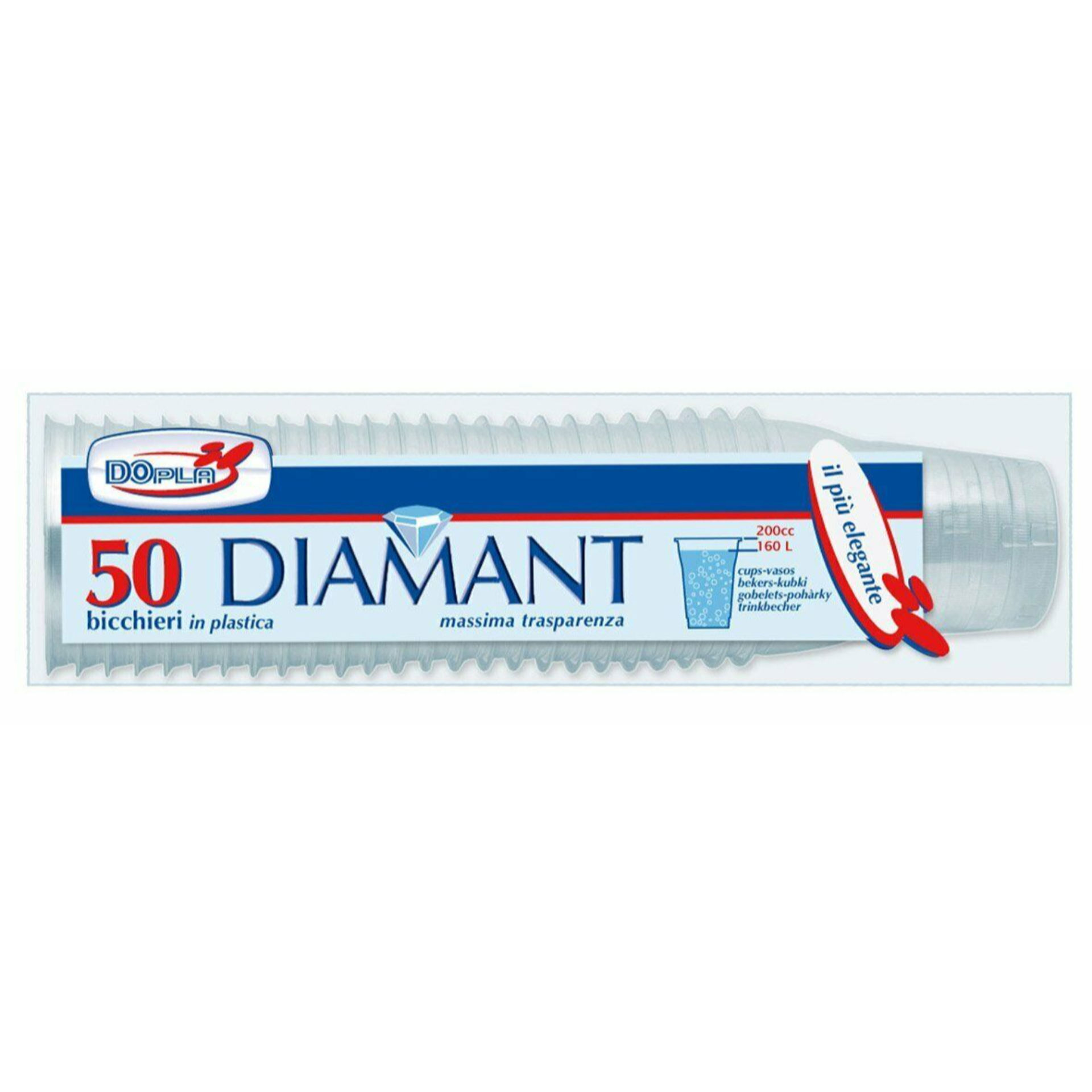 BICCH DIAMANT 200ML (160L) 50PZ TRA DODopla