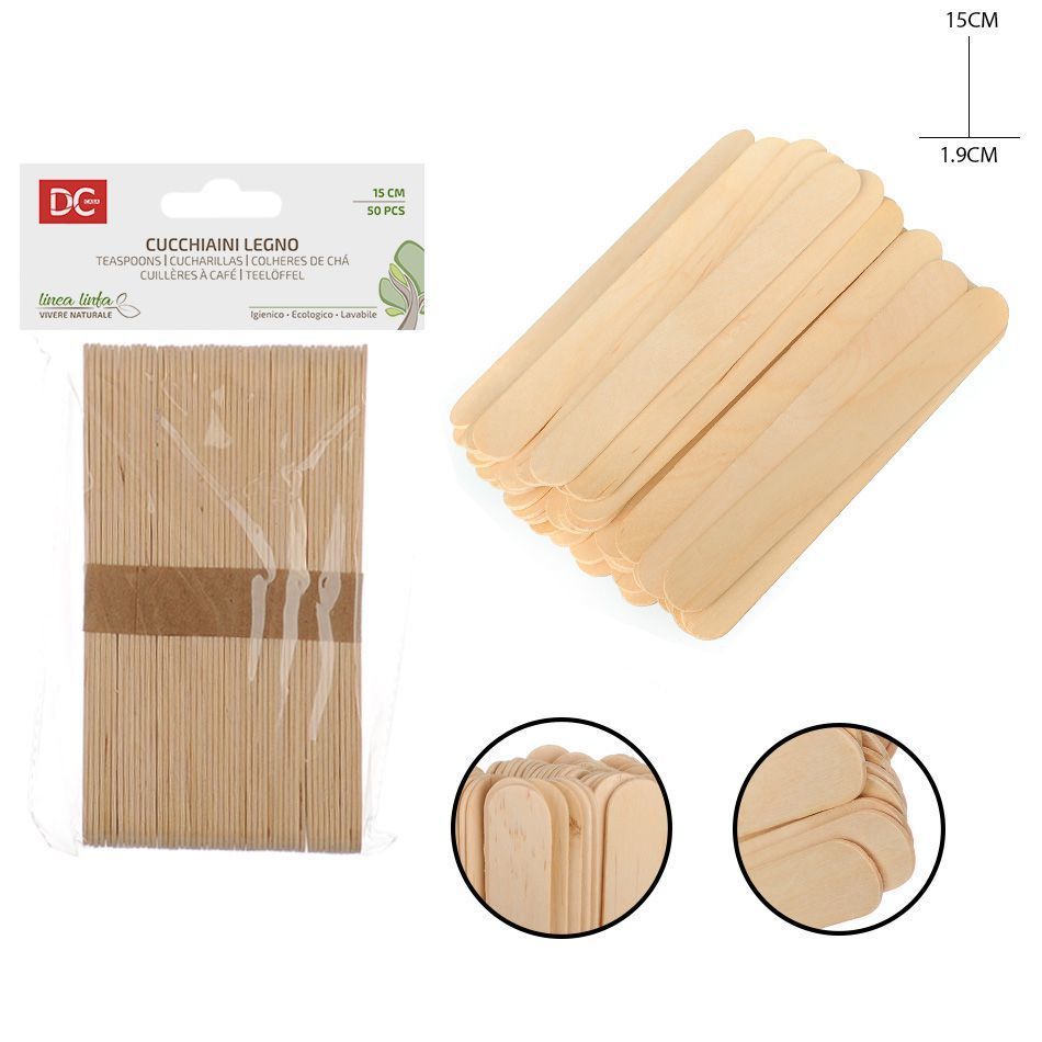 DC CASA BASTONCINI LEGNO 15X1.9CM 50PZDc