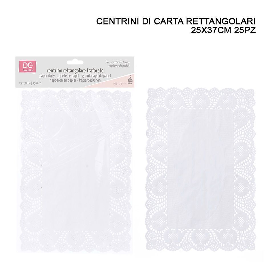 DC CASA CENTRINO CARTA RETT. 25X37CM 25PZ BIANCODc