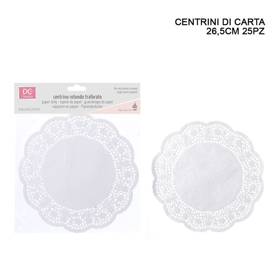 DC CASA CENTRINO CARTA TONDO 26.5CM 25PZ BIANCODc