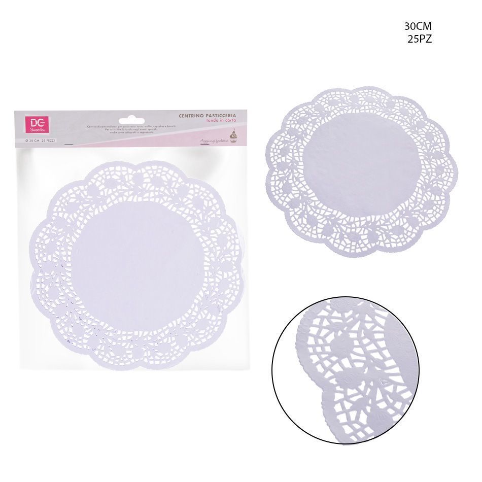DC CASA CENTRINO CARTA TONDO 30CM 25PZ BIANCODc