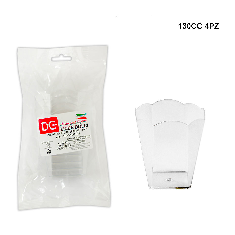 DC CASA COPPETTA FIORE 130CC 4PZ TRASPARENTEDc